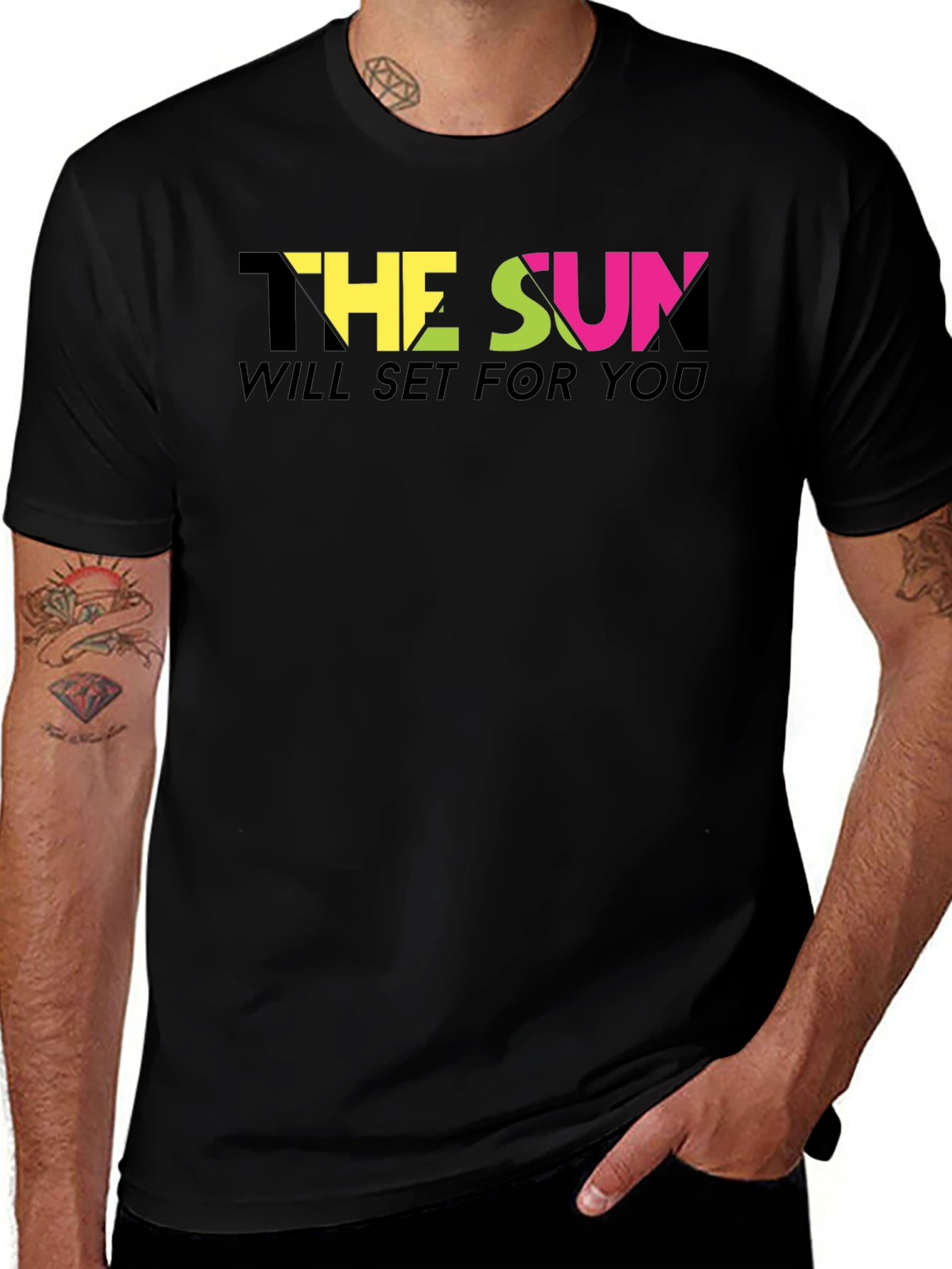 Variant 21 of The Sun Will Set For You Black Graphic Tee