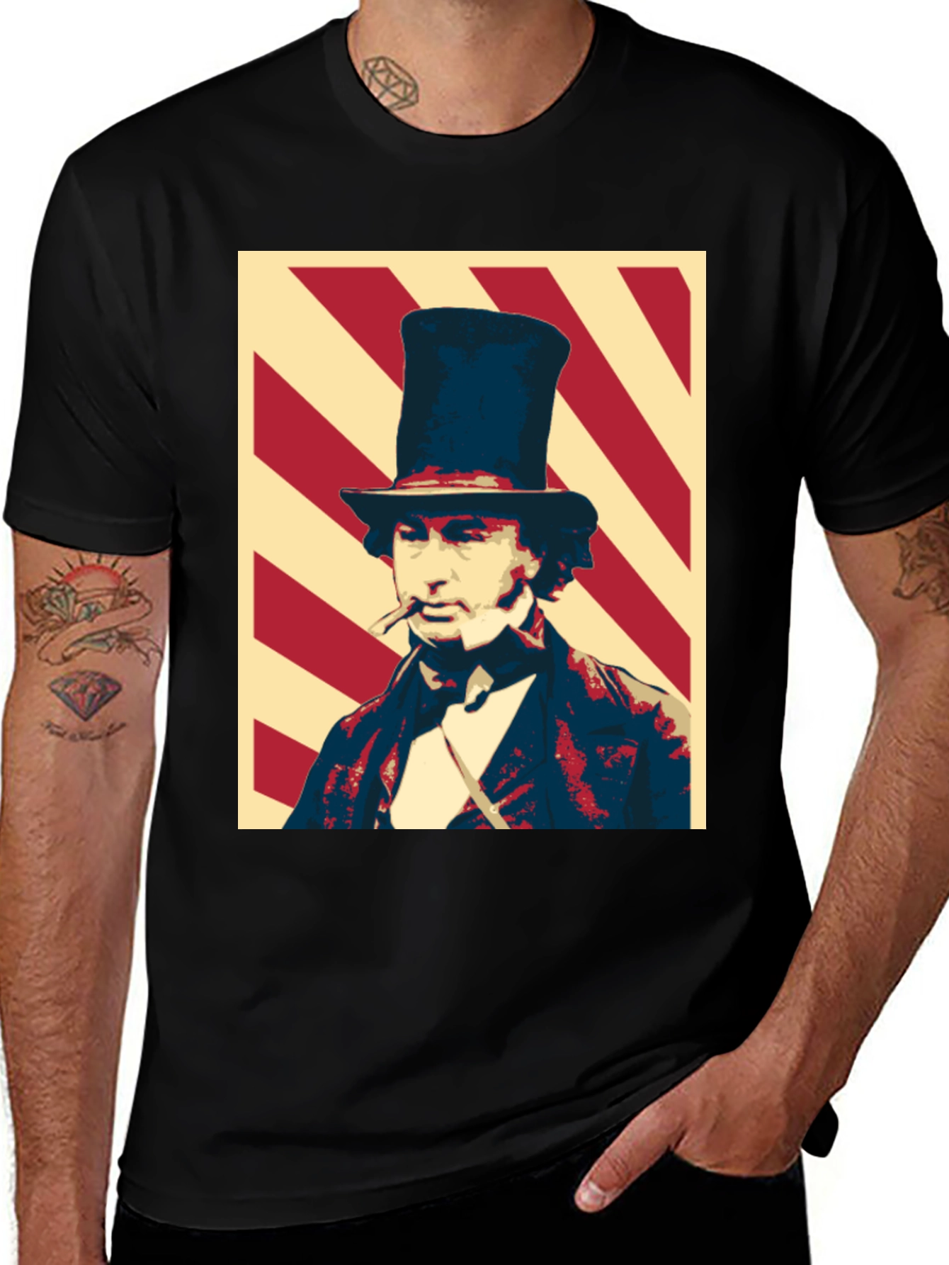 Variant 20 of Dandy Gentleman Graphic Tee - Stylish Black T-Shirt