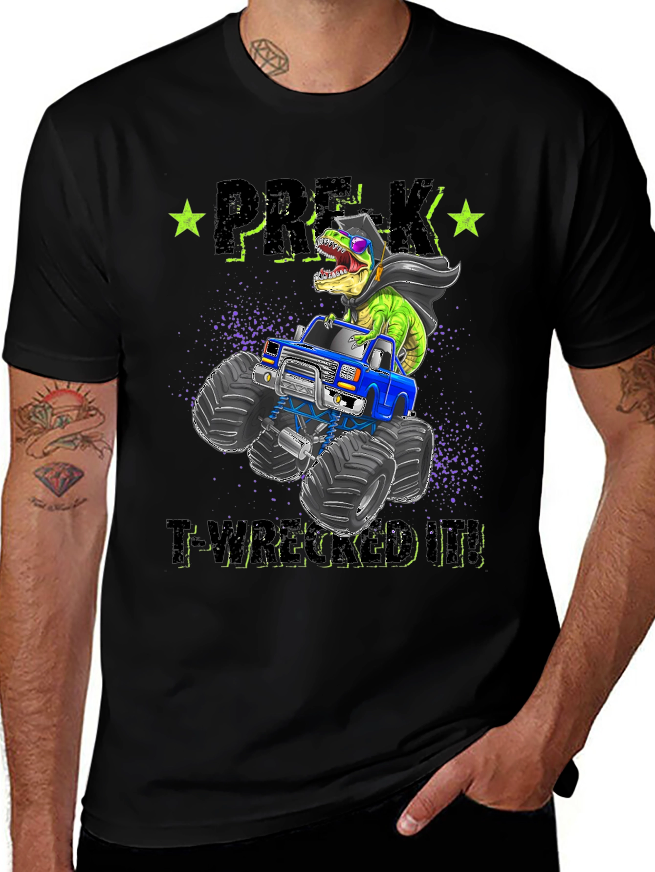Pre-K T-Rex Monster Truck Graduation T-Shirt