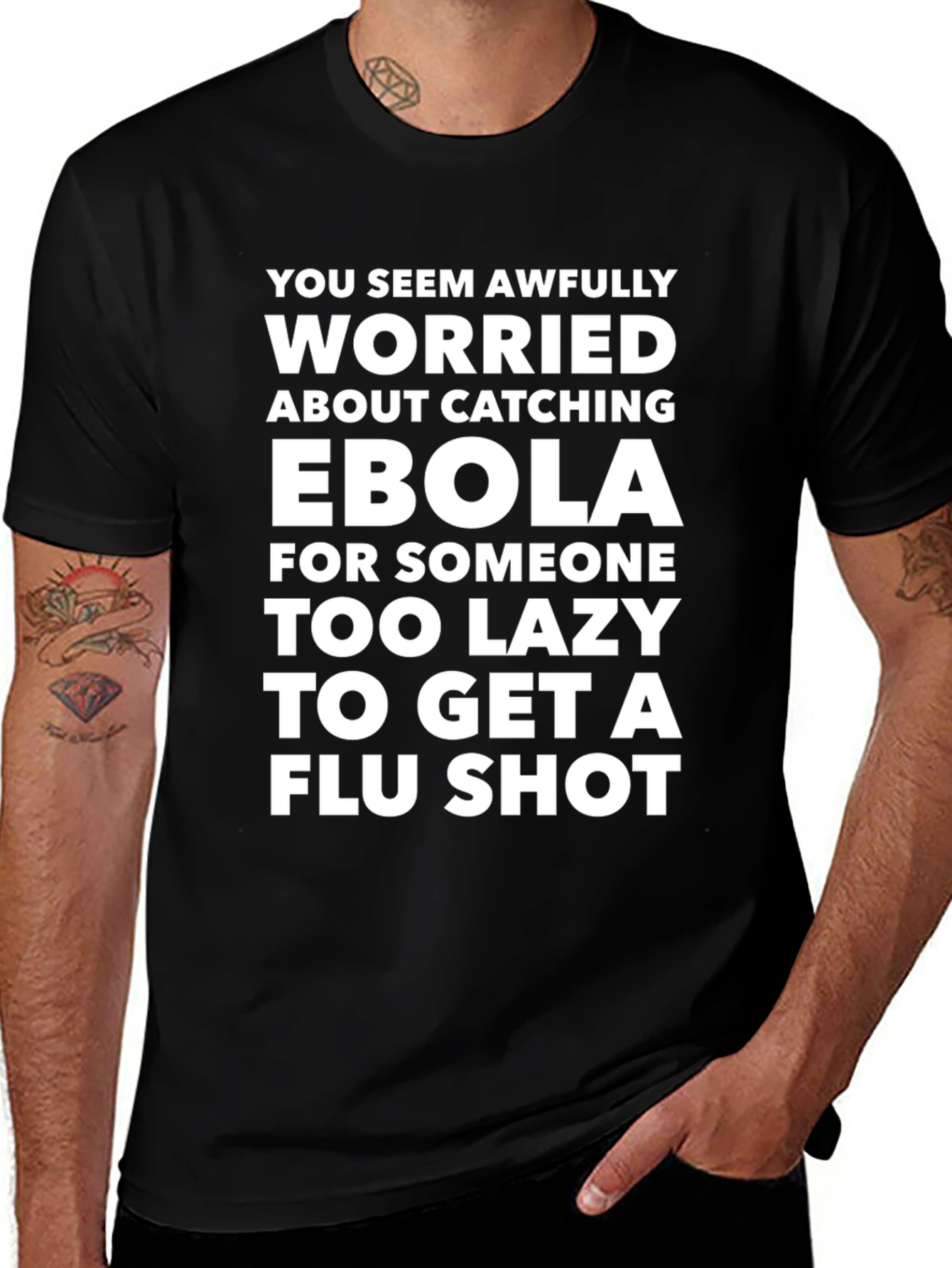 Variant 15 of Funny Ebola Flu Shot Graphic T-Shirt