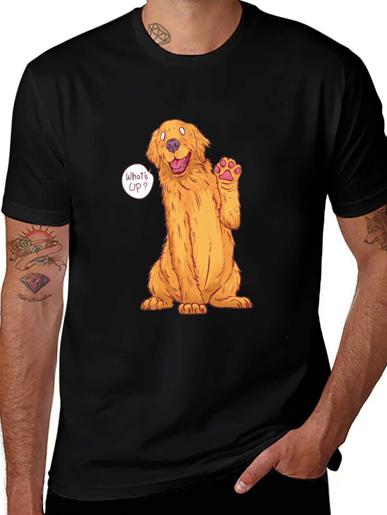 Variant 8 of Golden Retriever 'What's Up?' T-Shirt