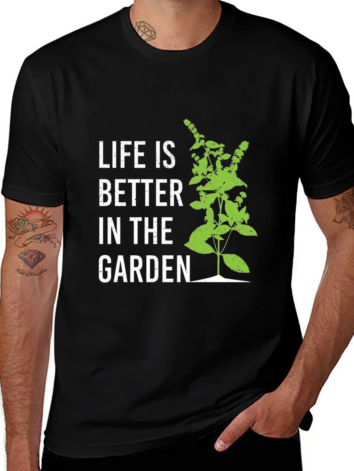 Variant 2 of Life is Better in the Garden Black T-Shirt