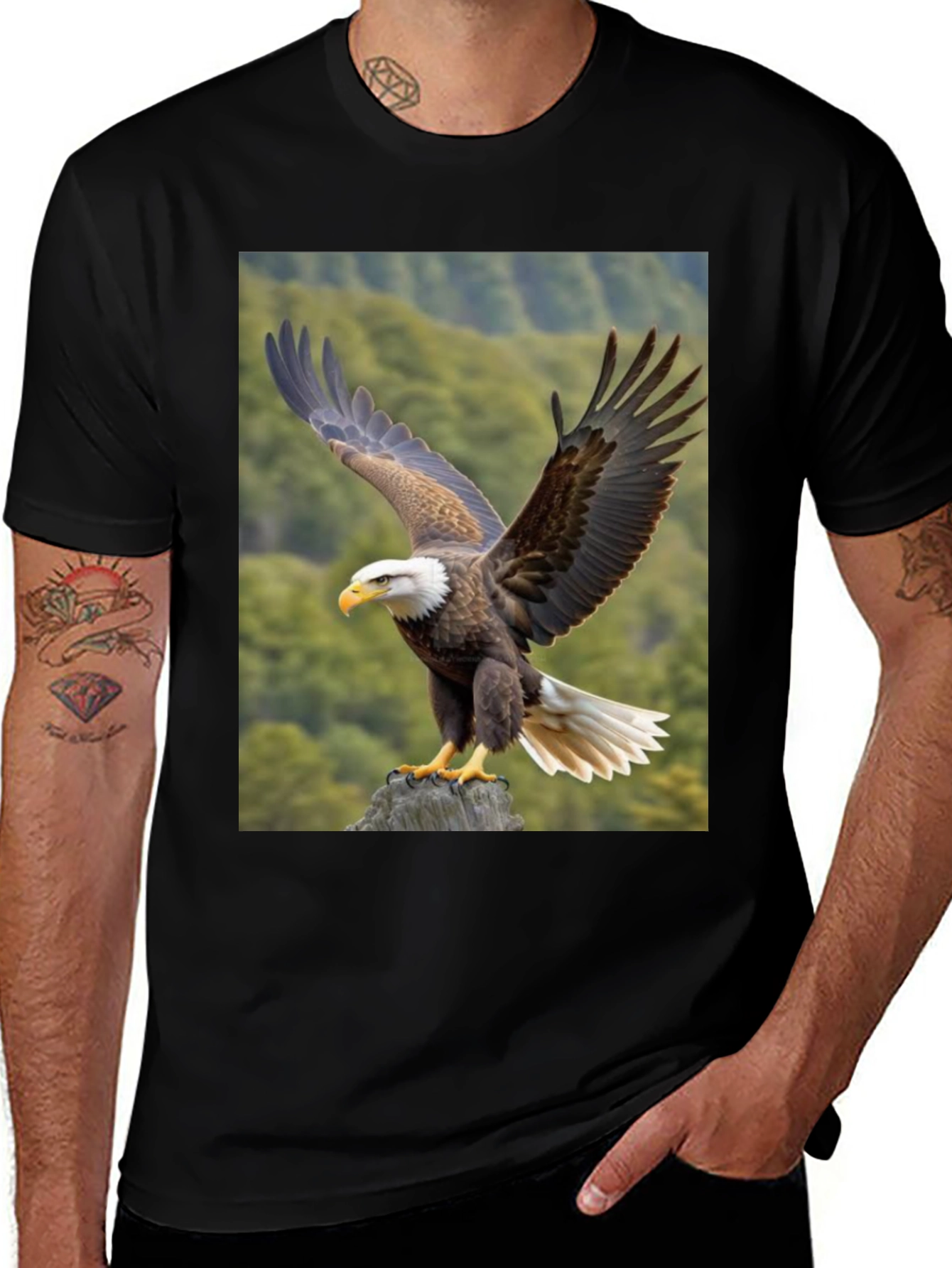 Variant 4 of Eagle Graphic T-Shirt - Nature Print Tee