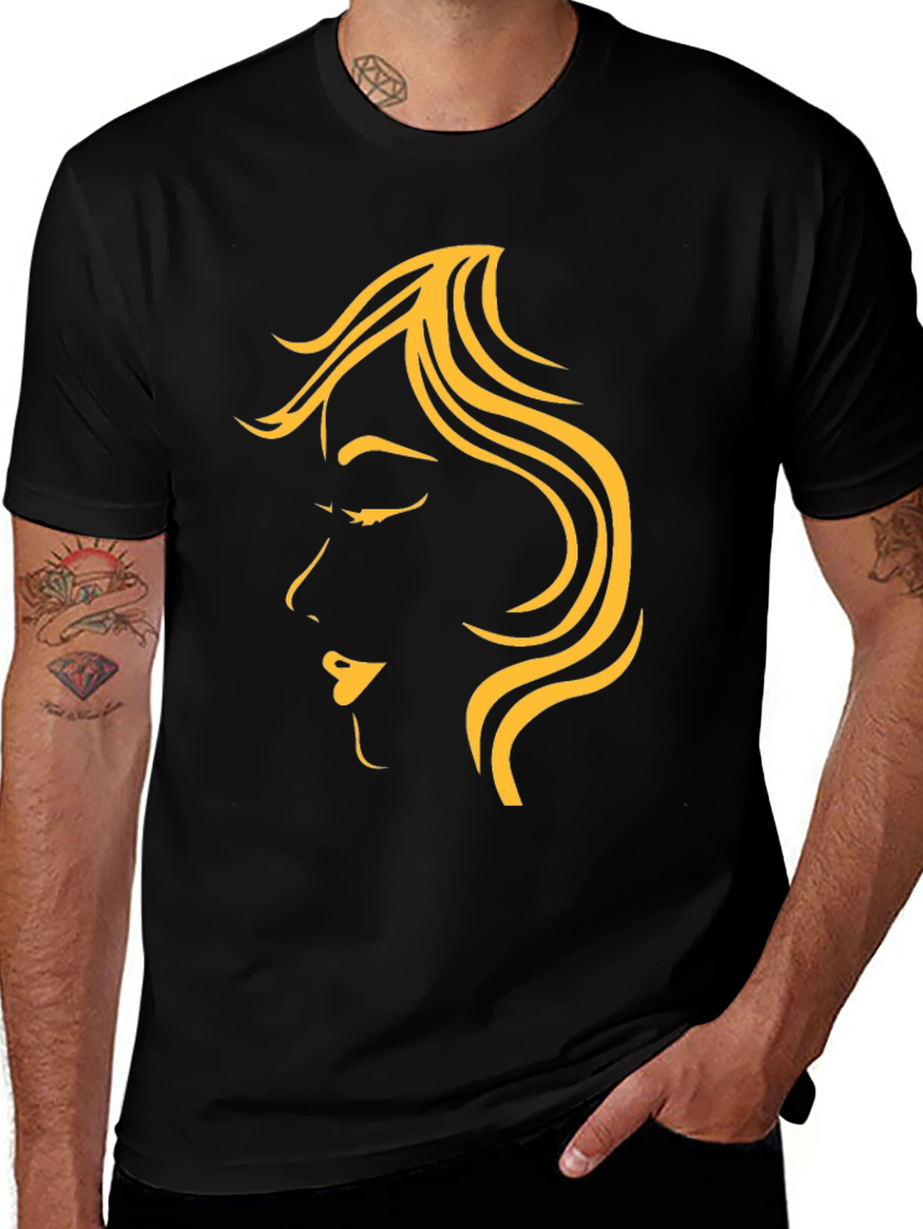 Variant 23 of Stylized Woman Graphic Black T-Shirt