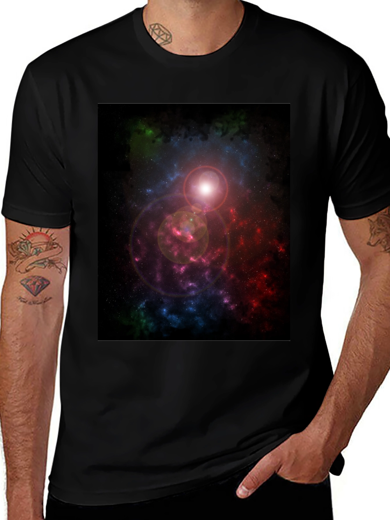 Variant 27 of Galaxy Print Black T-Shirt