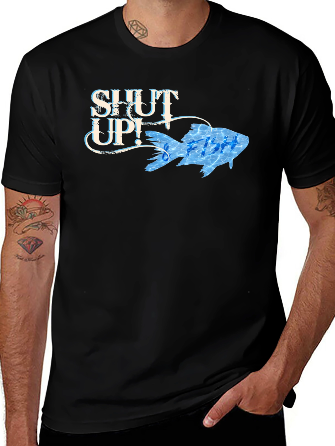 Variant 11 of Shut Up! Funny Fish Graphic T-Shirt
