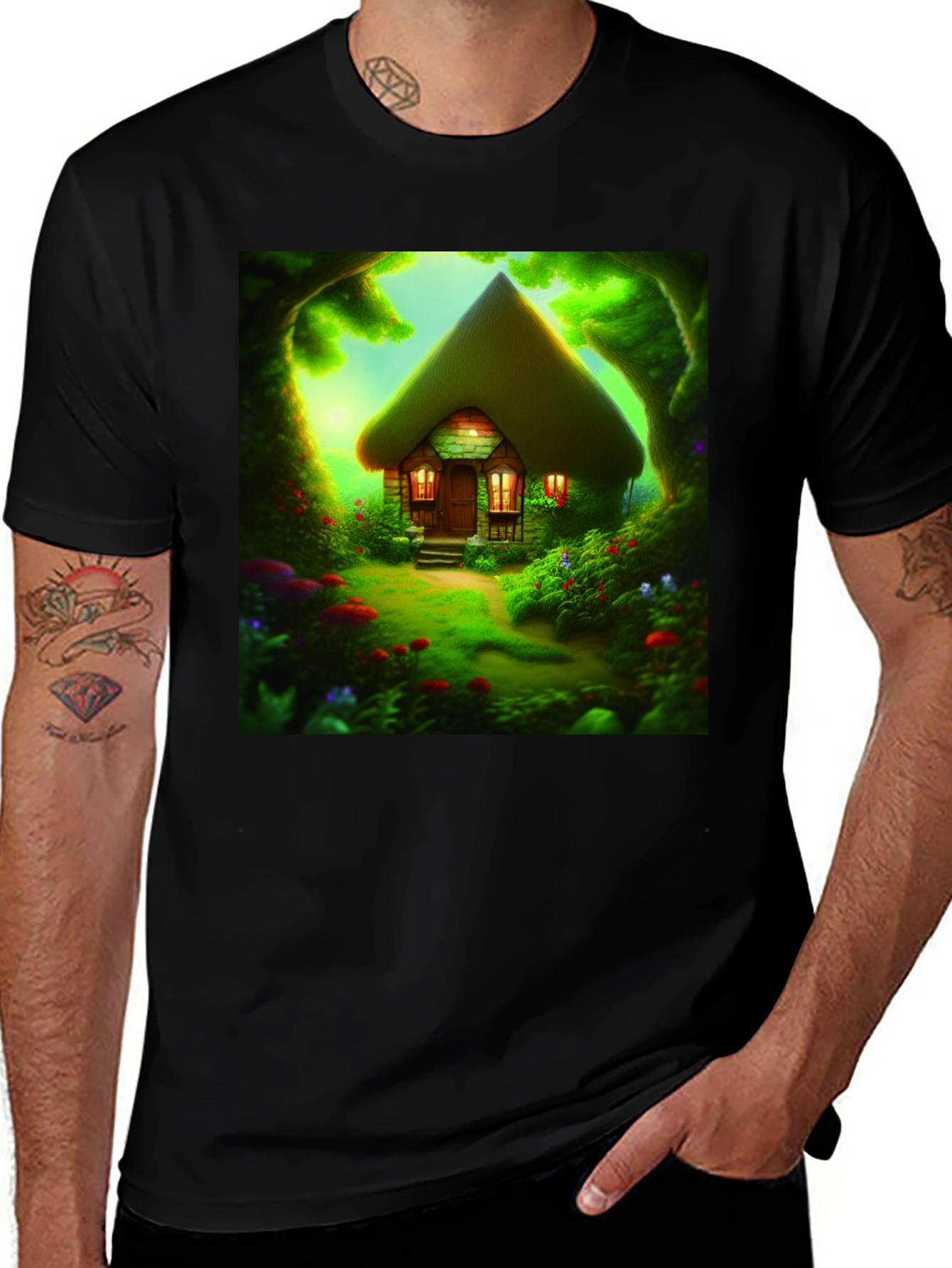 Variant 5 of Cottagecore T-Shirt - Whimsical Forest Home Graphic Tee