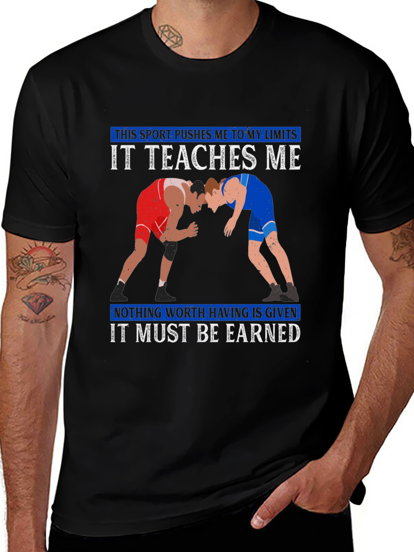 Variant 27 of Wrestling T-Shirt - Earned Limits