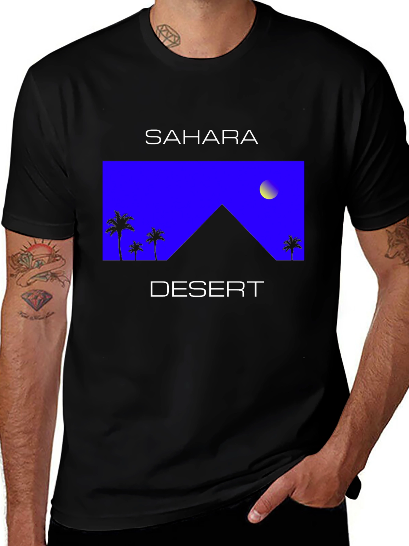 Variant 2 of Sahara Desert Graphic T-Shirt - Black