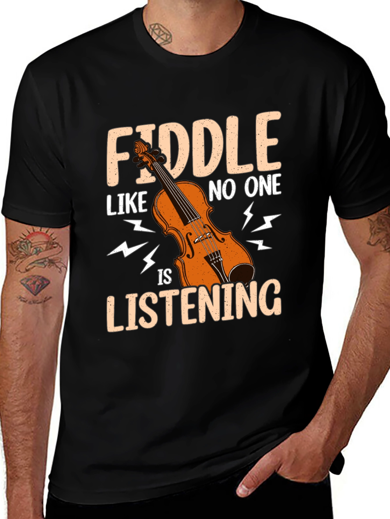 Variant 27 of Fiddle Like No One is Listening Tee