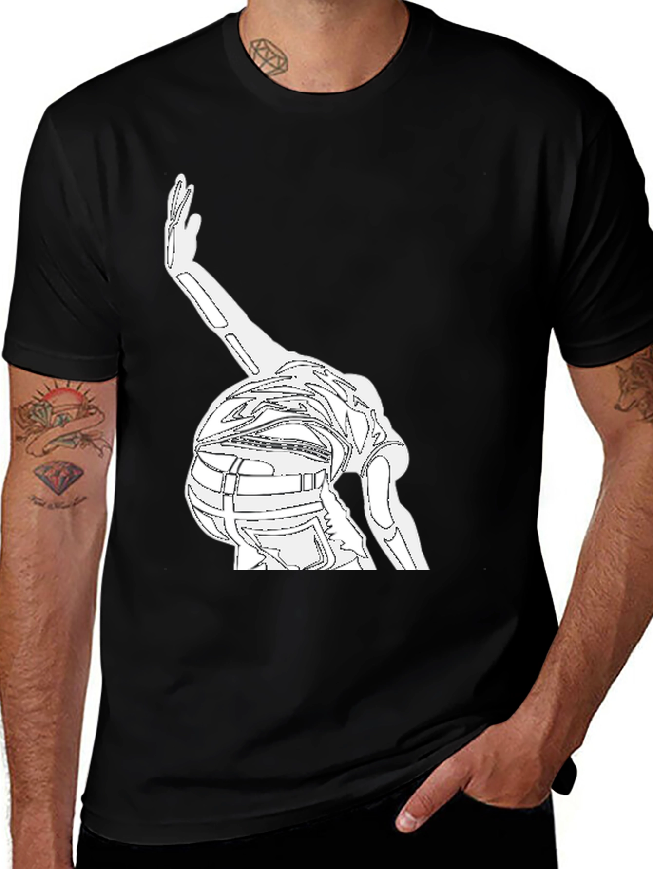 Variant 21 of Outline Dancer Graphic Black T-Shirt