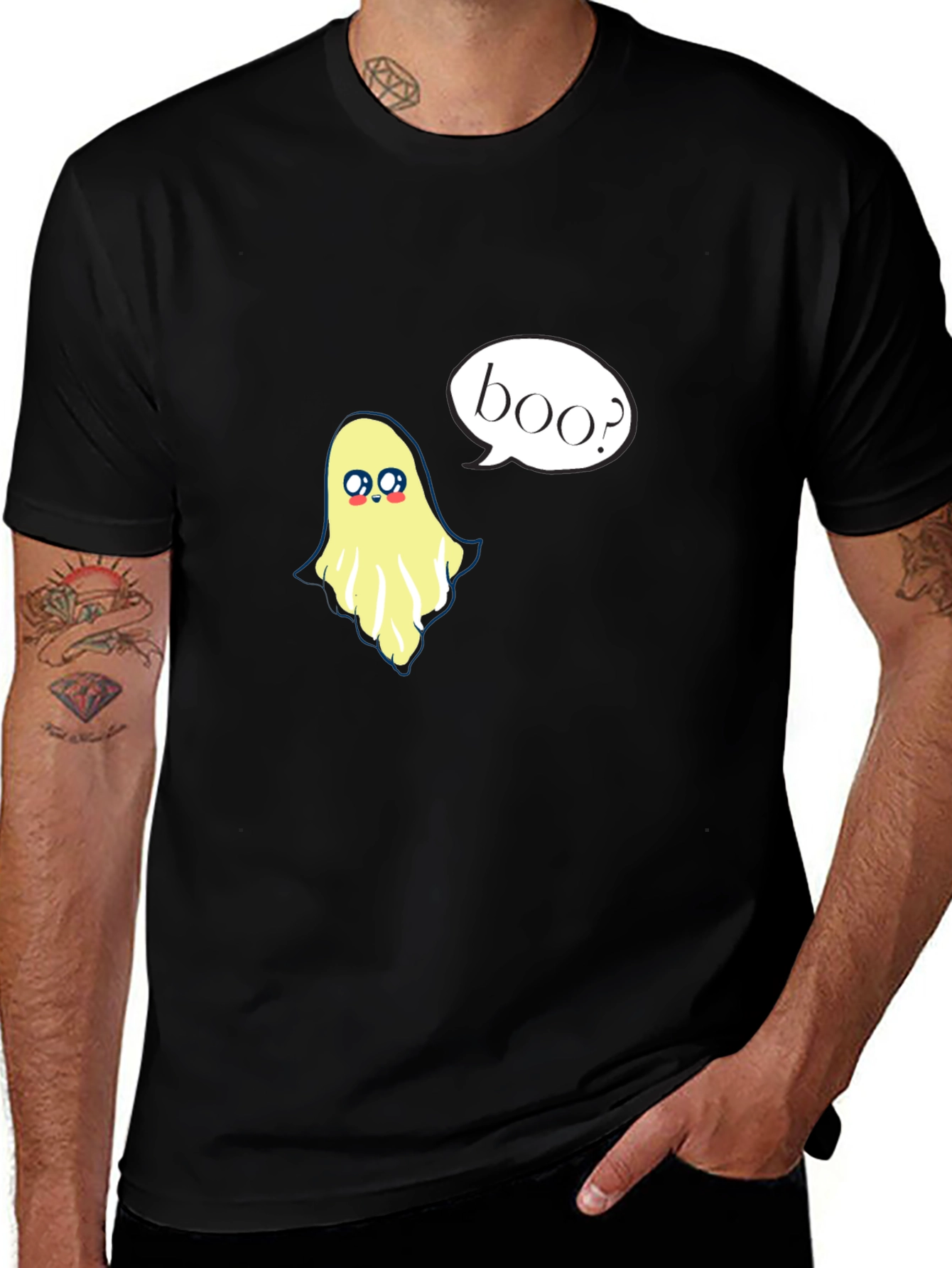 Variant 7 of Cute Ghost "Boo?" Graphic T-Shirt
