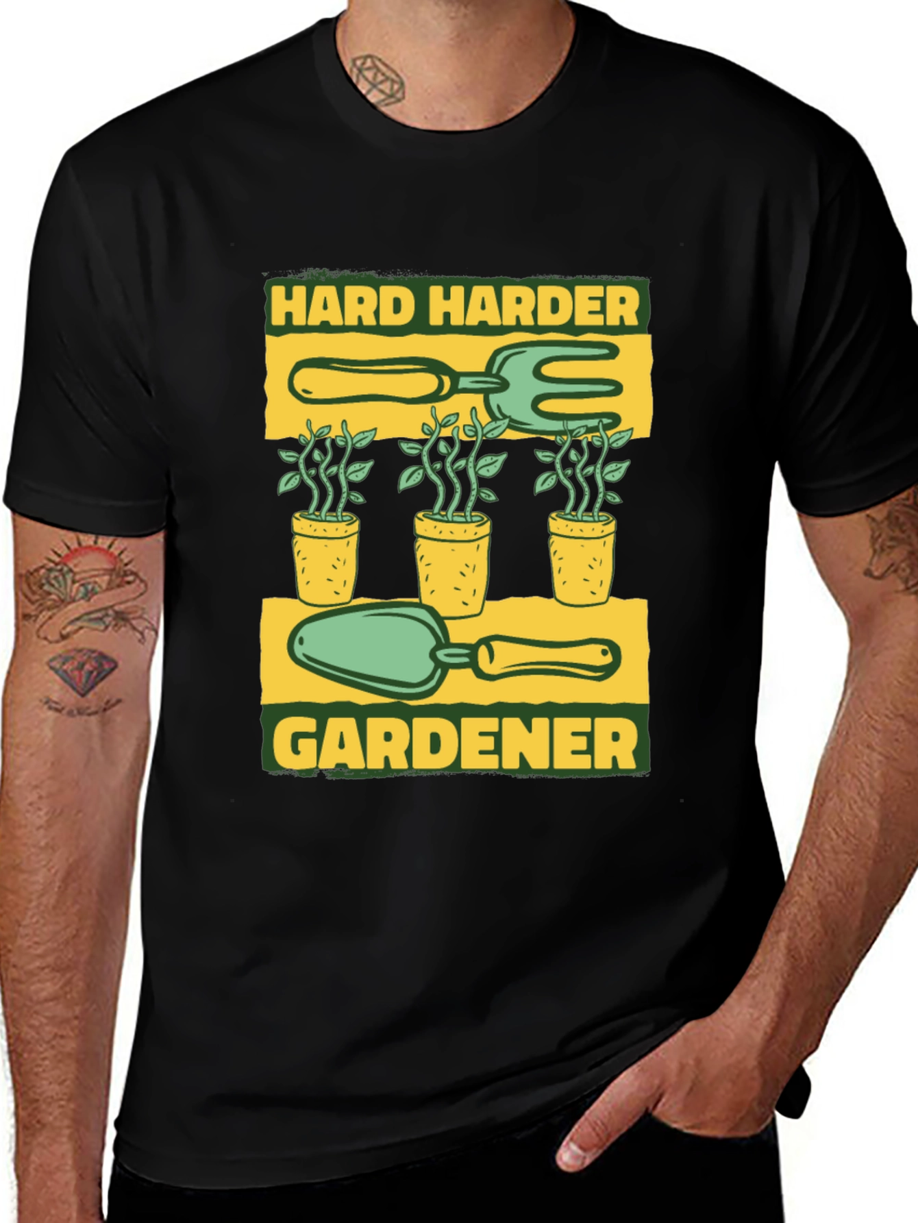 Variant 21 of Harder Gardener Black Graphic Tee