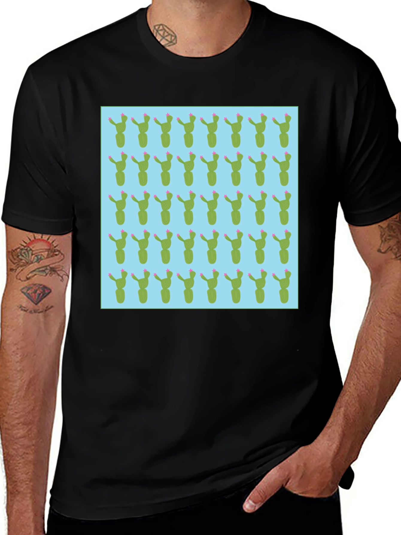 Variant 29 of Cactus Pattern Tee - Cool & Unique Graphic Shirt