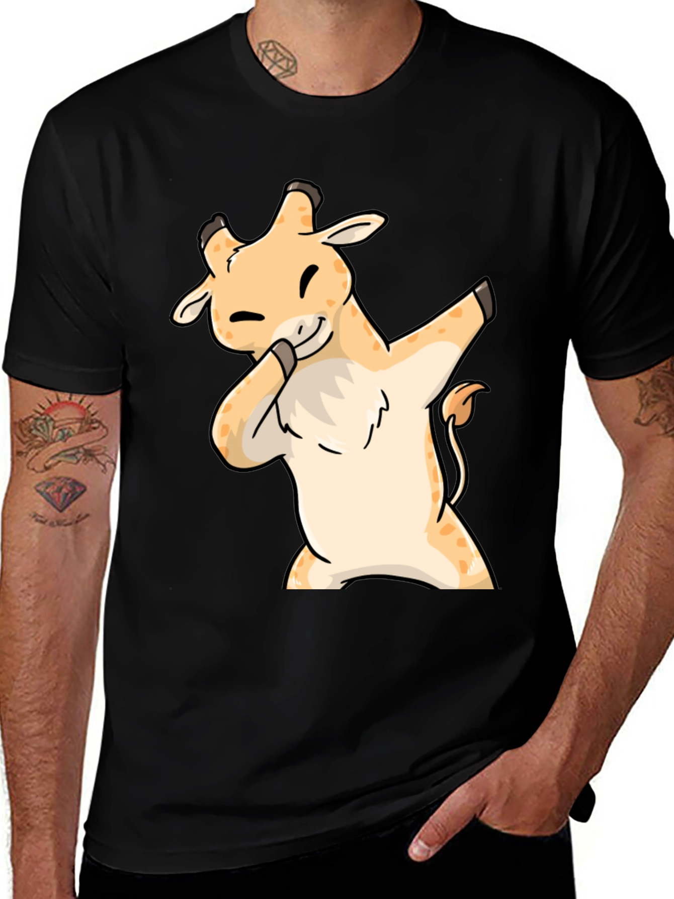 Variant 16 of Dabbing Giraffe T-Shirt - Cute Cartoon Animal Tee