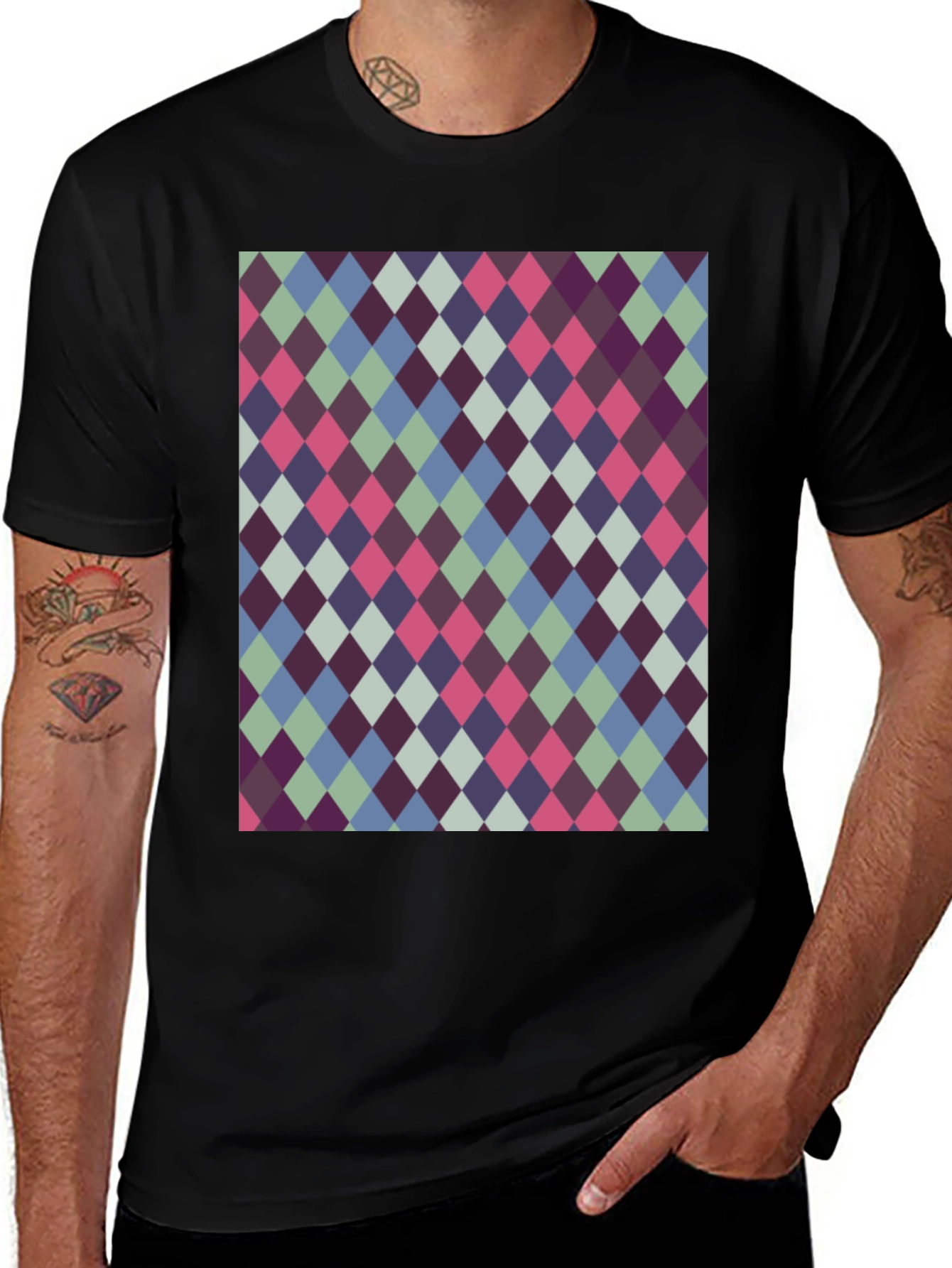 Variant 16 of Harlequin Diamond Pattern T-Shirt