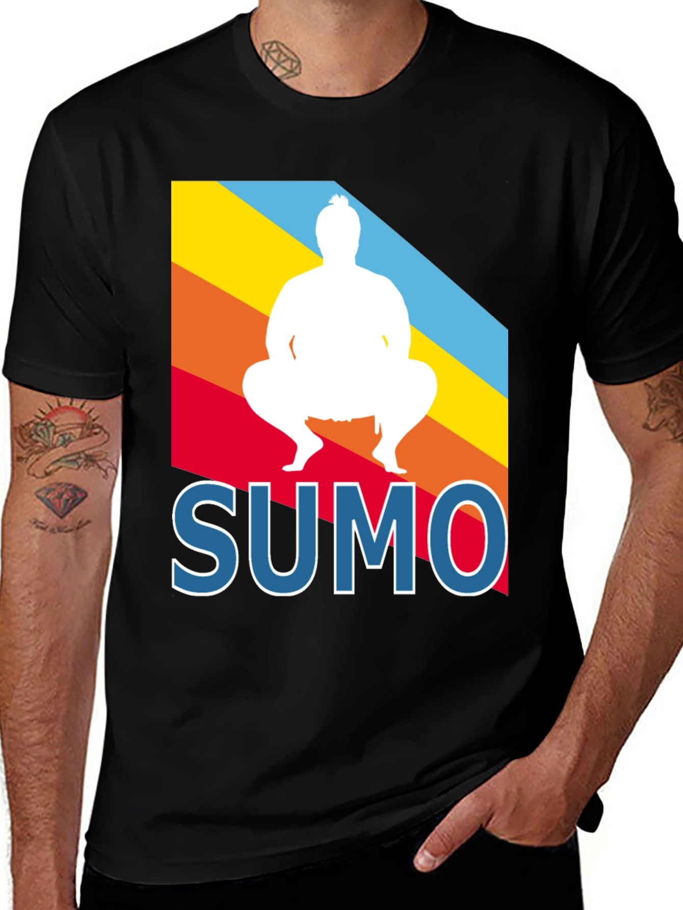 Variant 10 of Sumo Wrestler Graphic Tee - Retro Style Men's T-Shirt