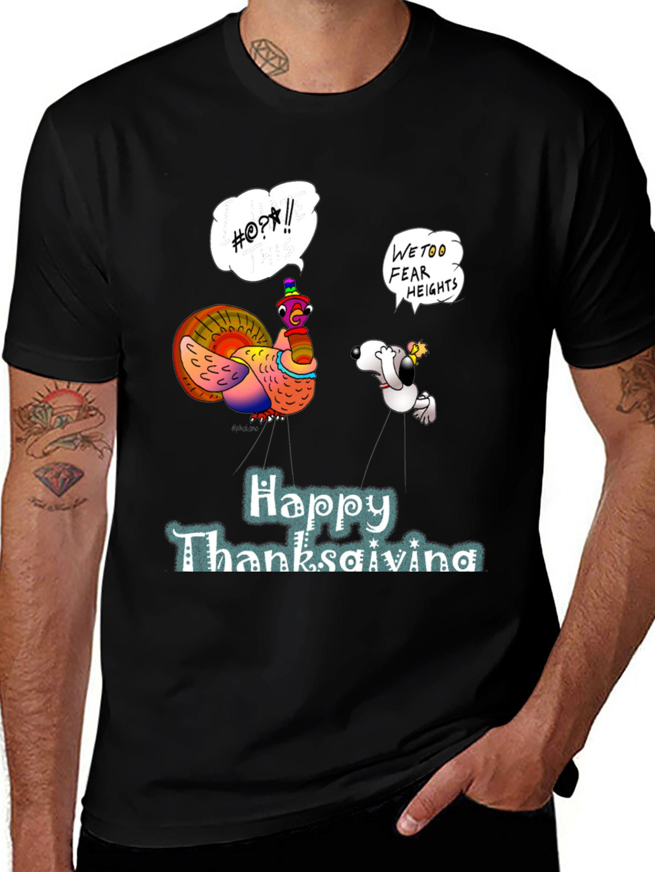 Variant 22 of Funny Thanksgiving Turkey & Snoopy Graphic Tee