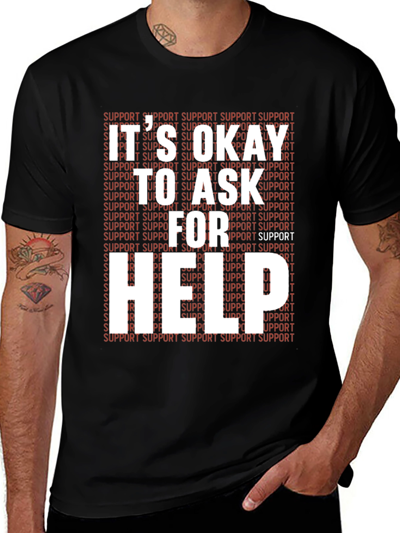 Variant 22 of It's Okay to Ask for Help Support Tee