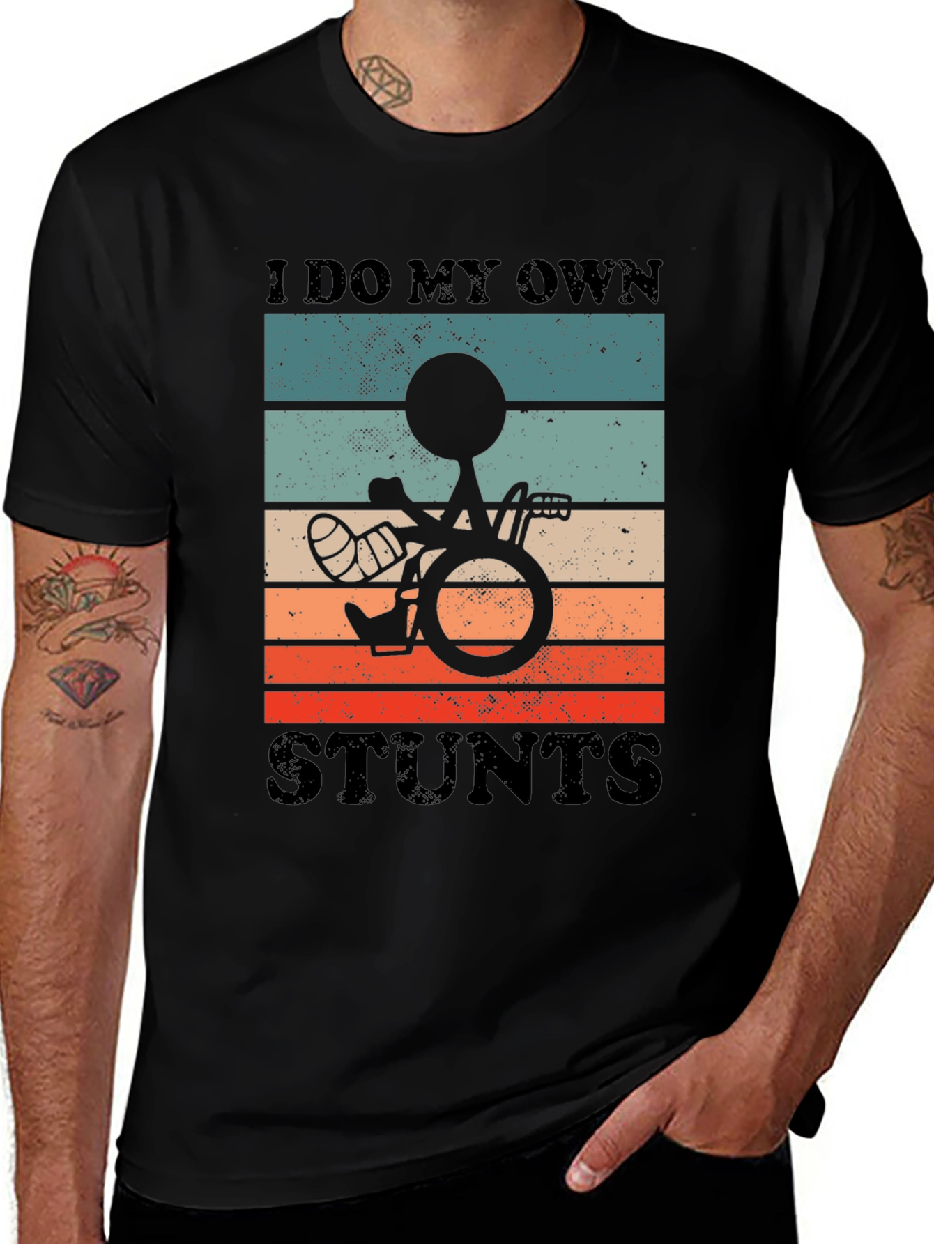 Variant 5 of I Do My Own Stunts Graphic Tee - Unisex Black T-Shirt