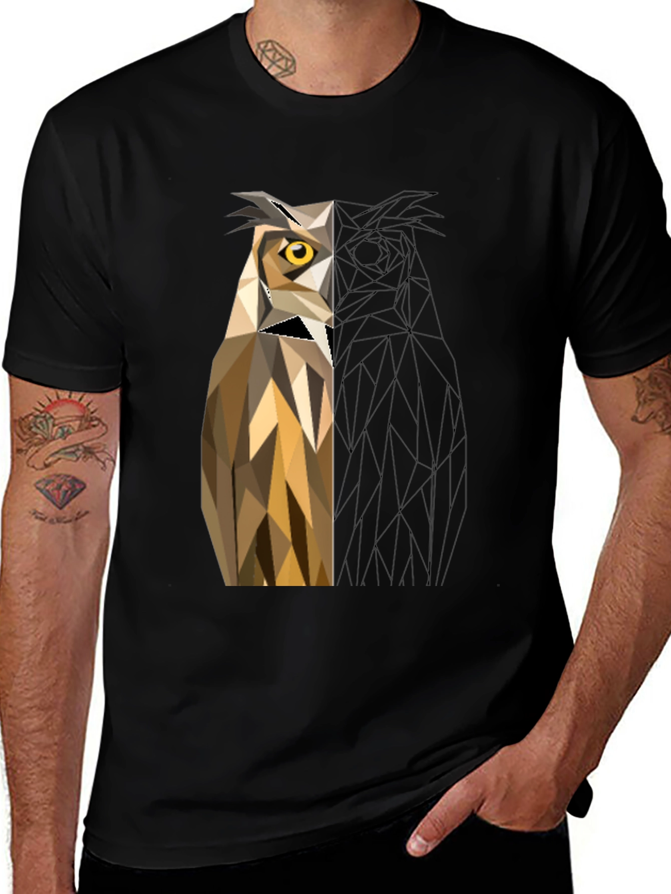 Variant 22 of Geometric Owl T-Shirt - Modern Art Tee