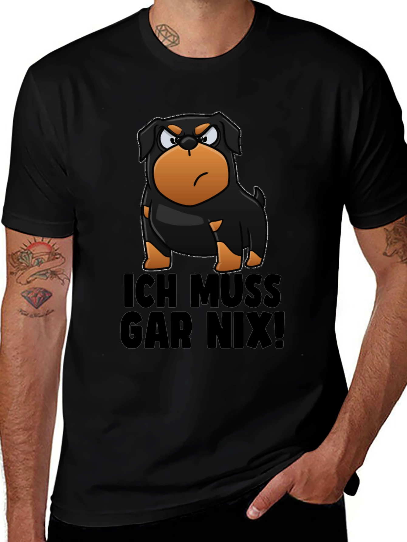 Funny Rottweiler "Ich Muss Gar Nix!" T-Shirt