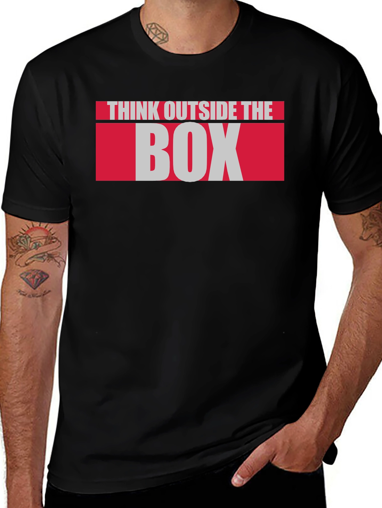 Variant 16 of Think Outside the Box Black T-Shirt