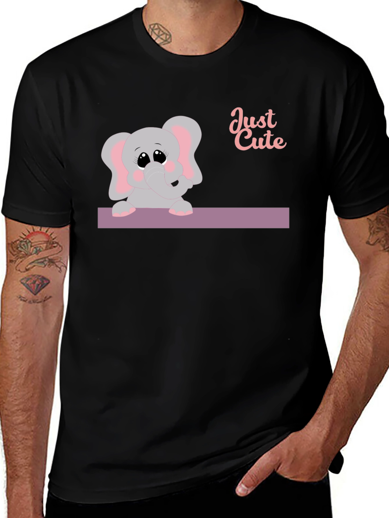 Variant 14 of Cute Elephant Graphic Tee - Just Cute