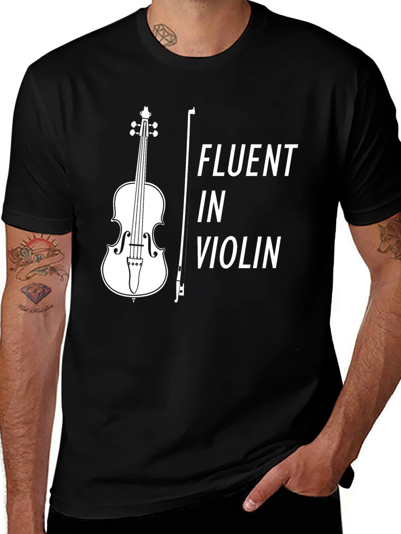 Variant 2 of Fluent in Violin T-Shirt - Musician Apparel