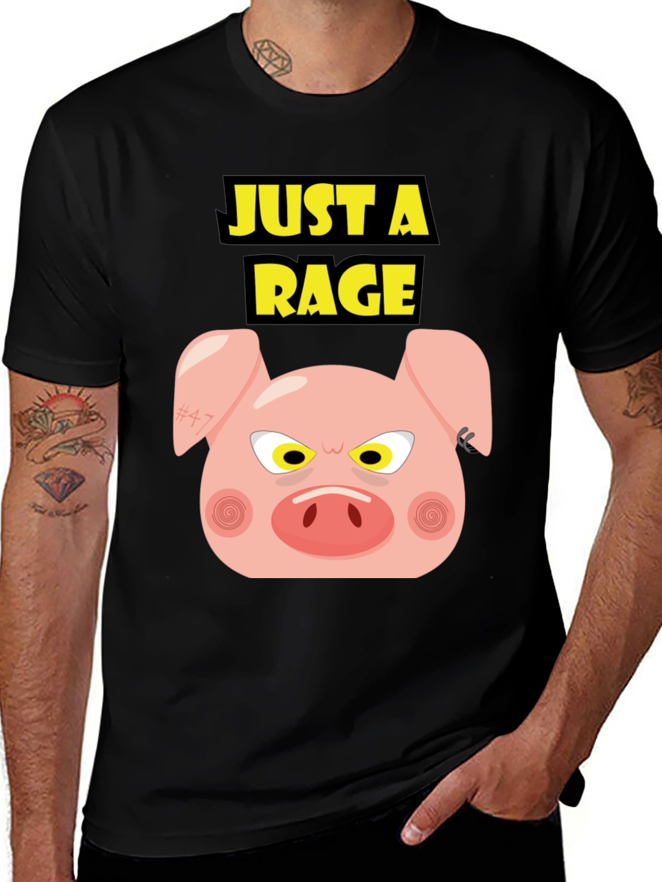 Variant 7 of Just a Rage Pig Graphic Tee - Funny Animal T-Shirt
