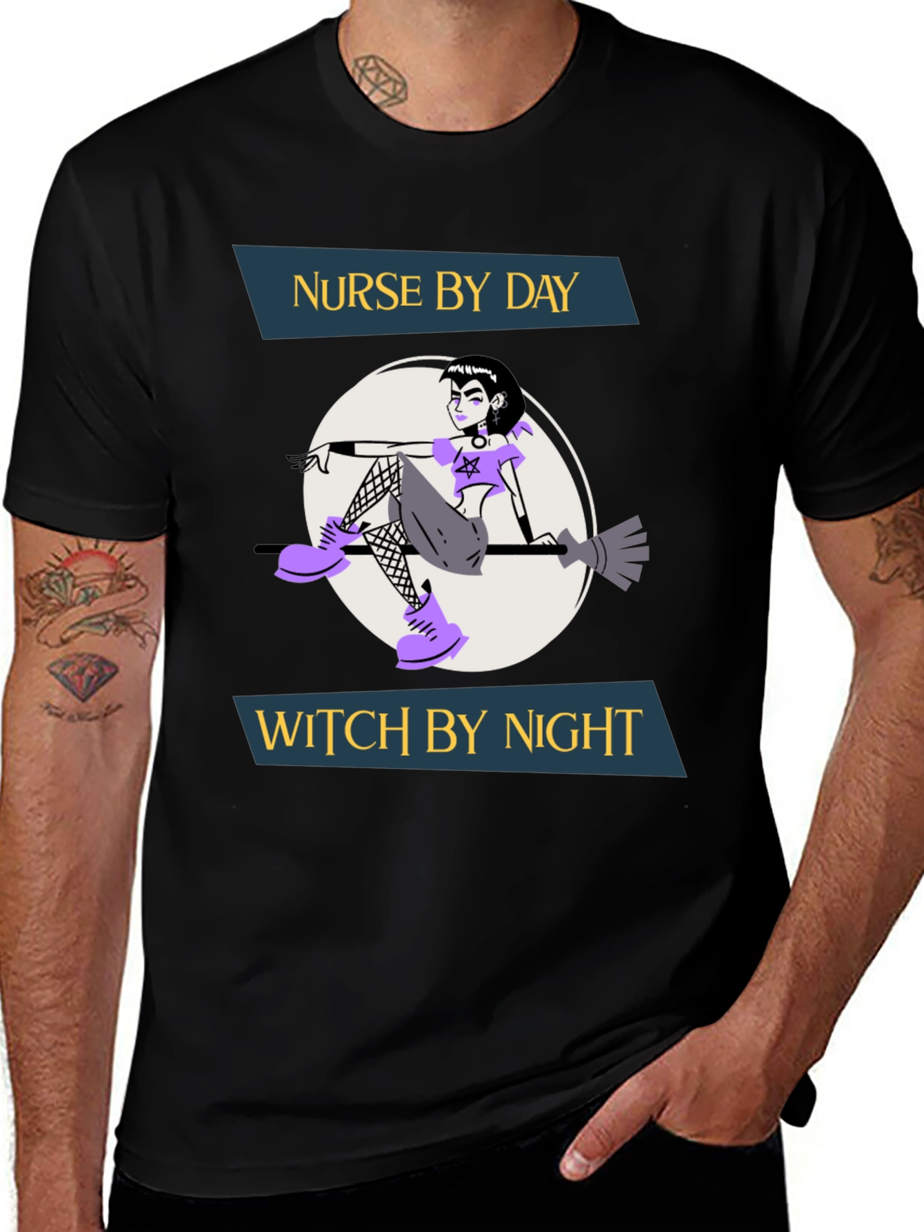 Variant 25 of Nurse by Day Witch by Night Graphic T-Shirt