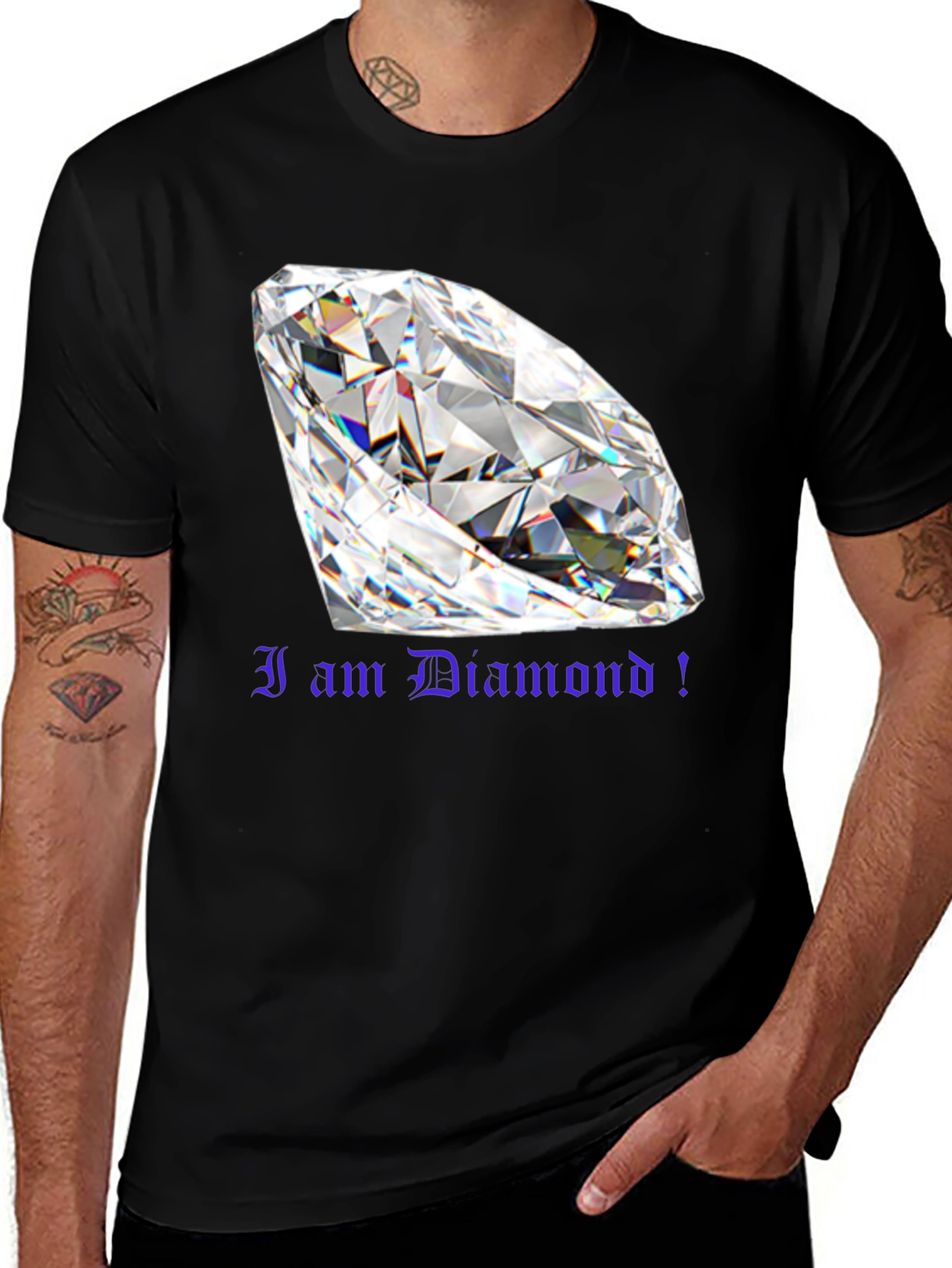 Variant 17 of I am Diamond! Graphic T-Shirt - Bold Black Tee