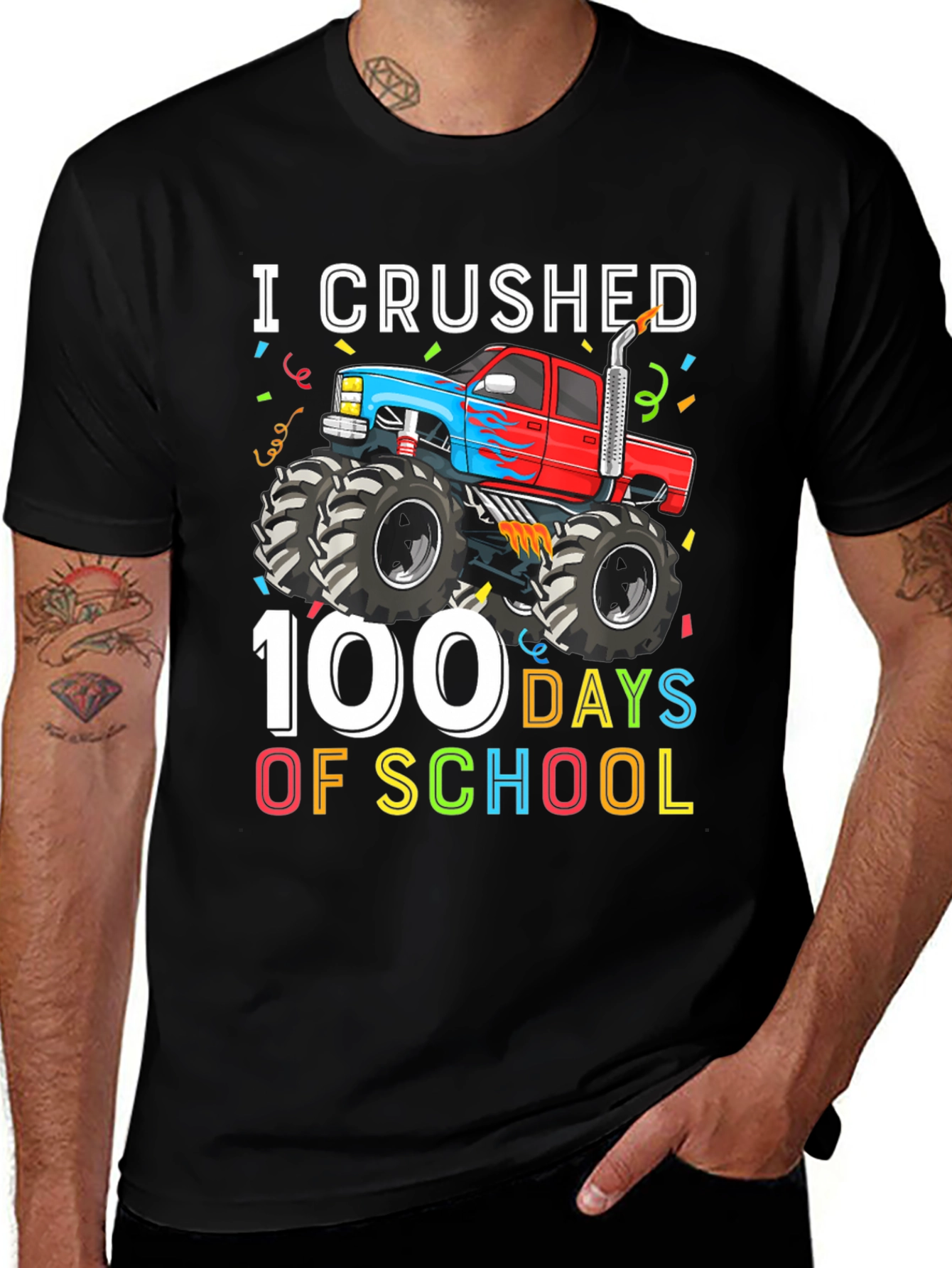 Variant 23 of I Crushed 100 Days of School Monster Truck T-Shirt