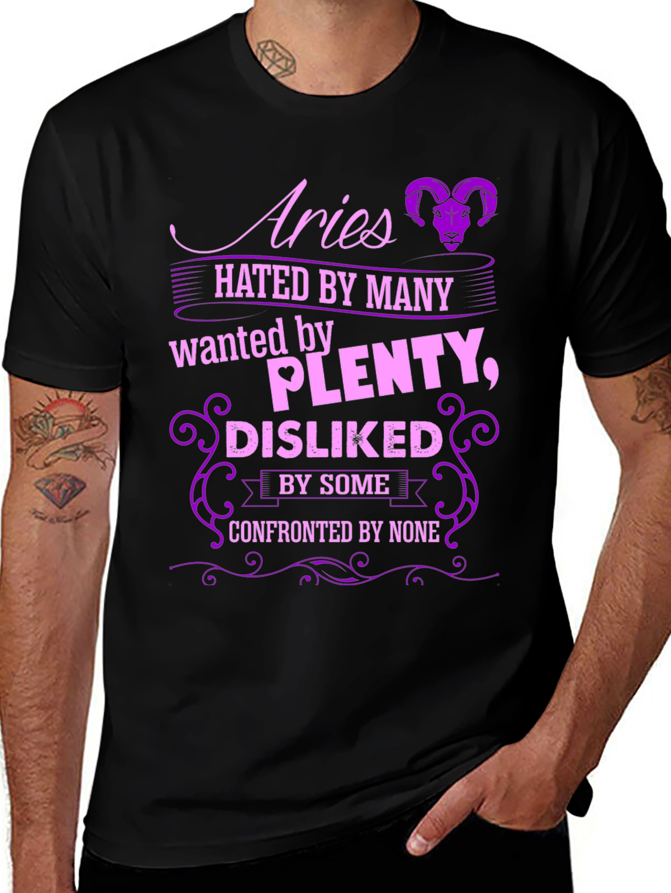 Variant 22 of Aries Hated By Many Men's Black Graphic T-Shirt