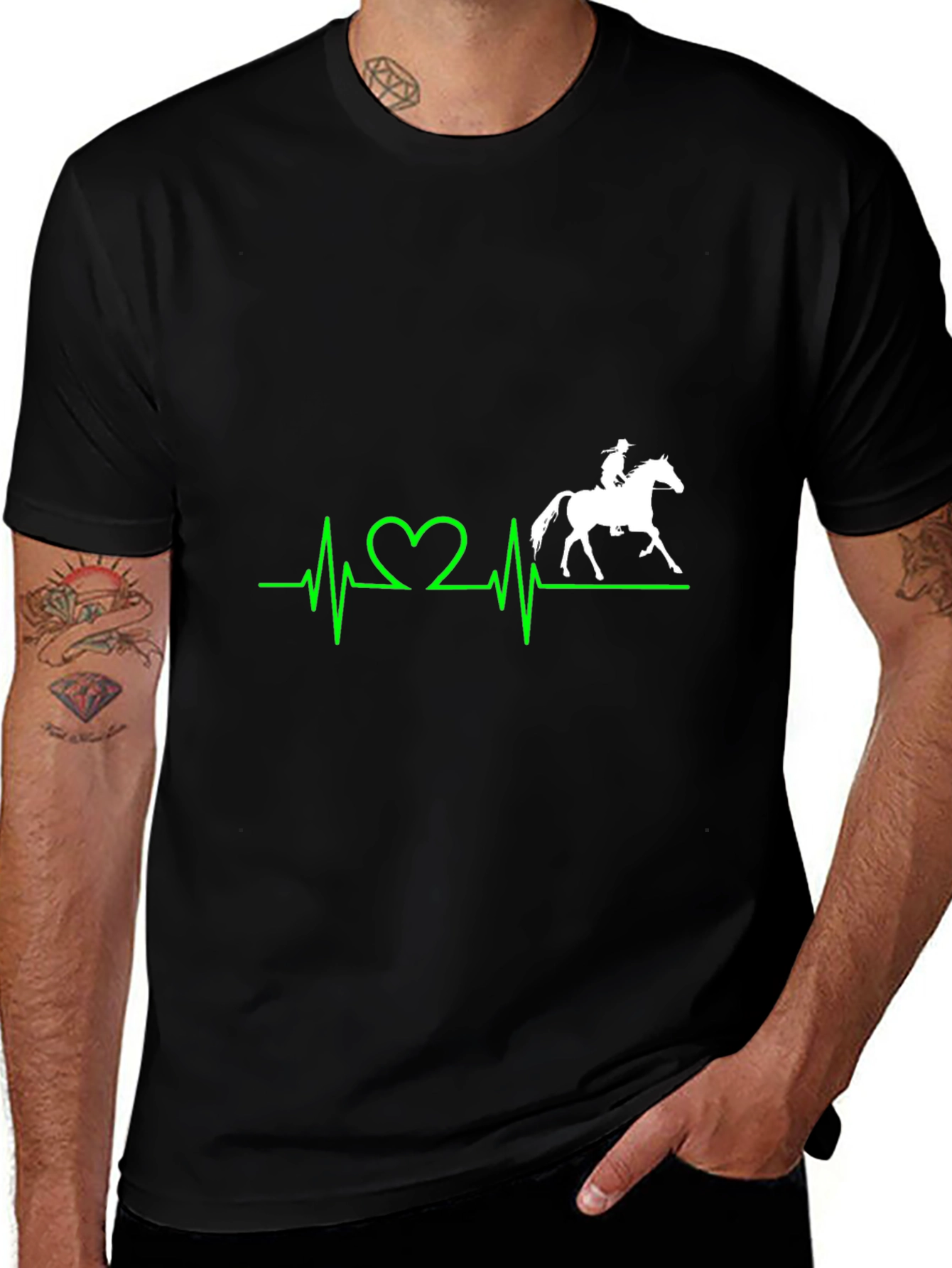 Variant 25 of Heartbeat Horse Rider Graphic Tee