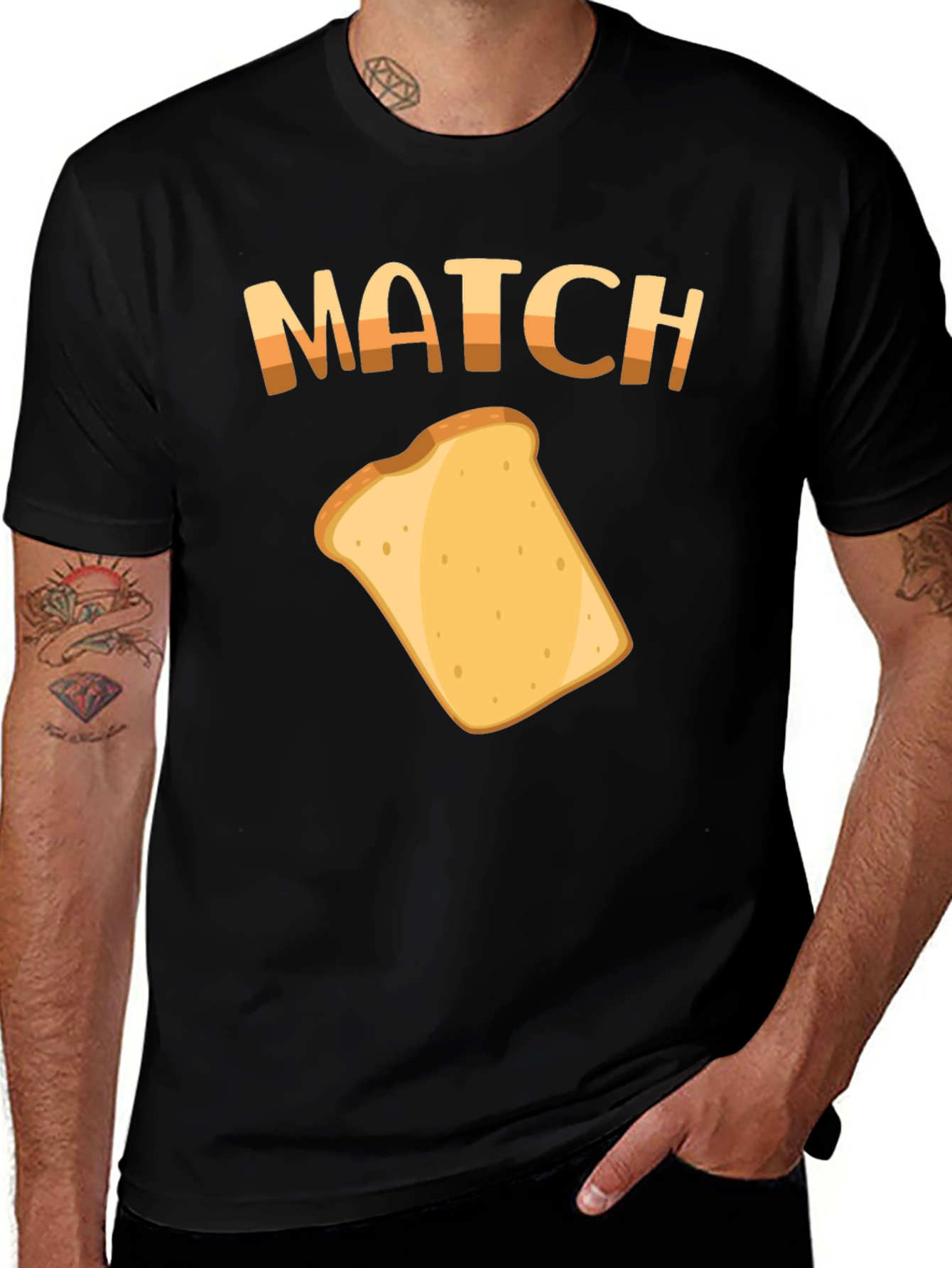 Variant 9 of Match Bread T-Shirt: Funny Foodie Tee