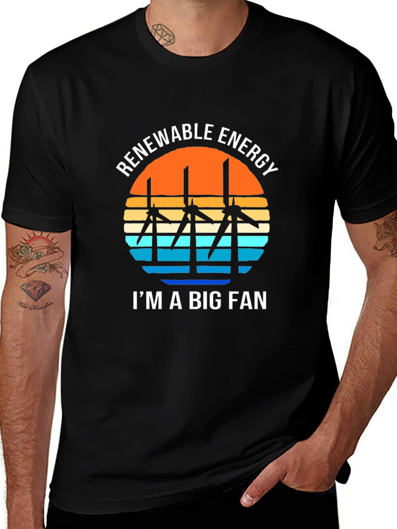 Variant 11 of Renewable Energy T-Shirt - I'm A Big Fan - Eco Friendly Gift