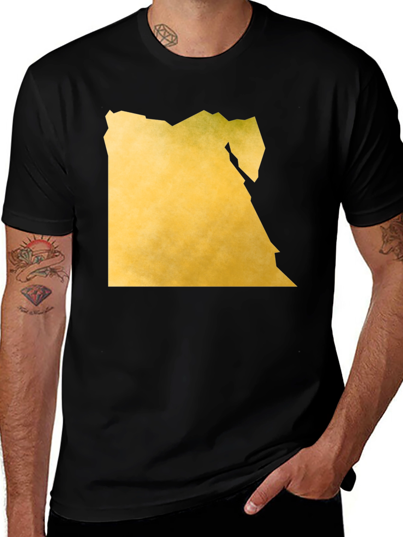Egypt Map Tee - Black Graphic T-Shirt