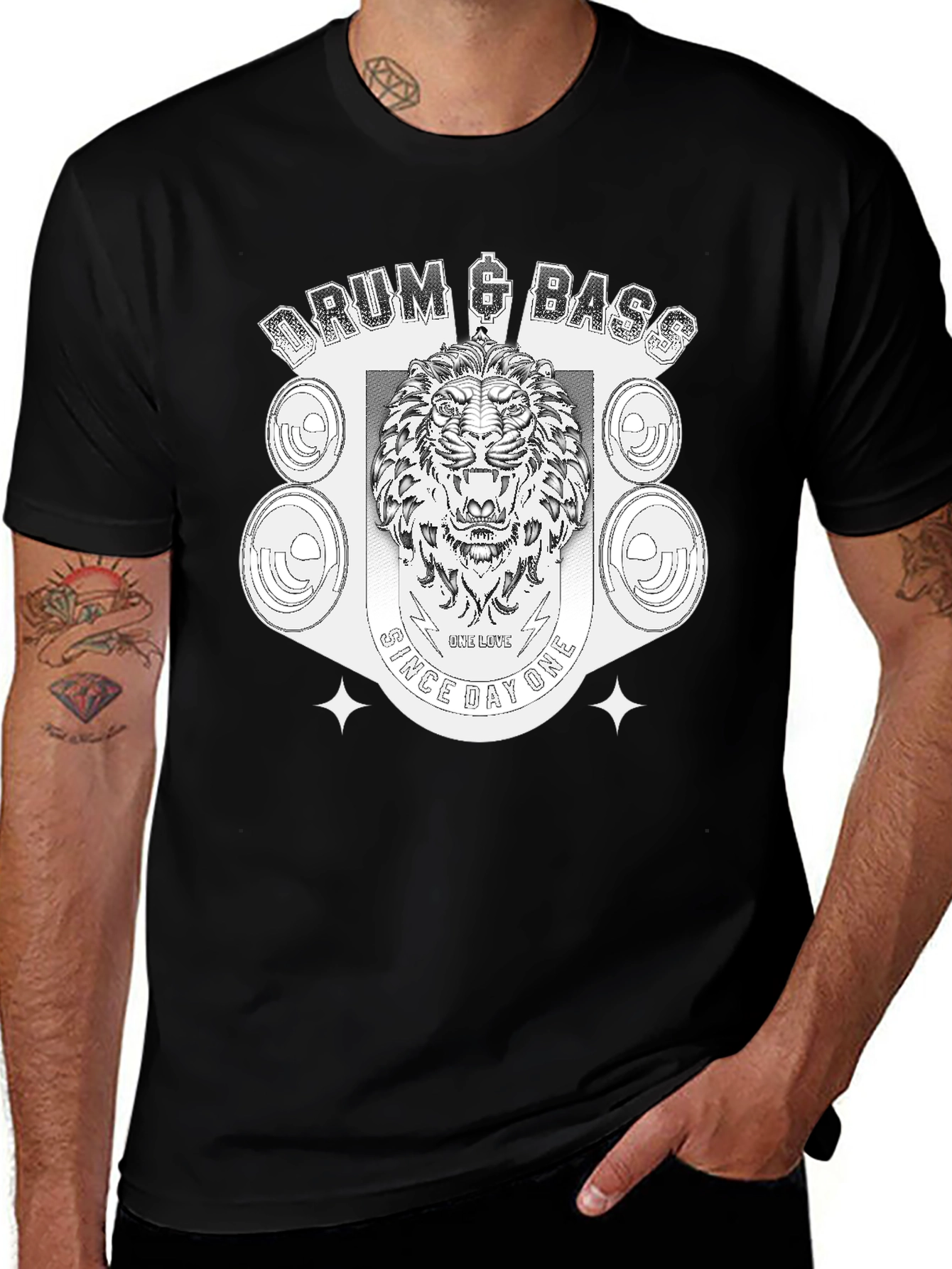 Drum & Bass Lion Graphic T-Shirt