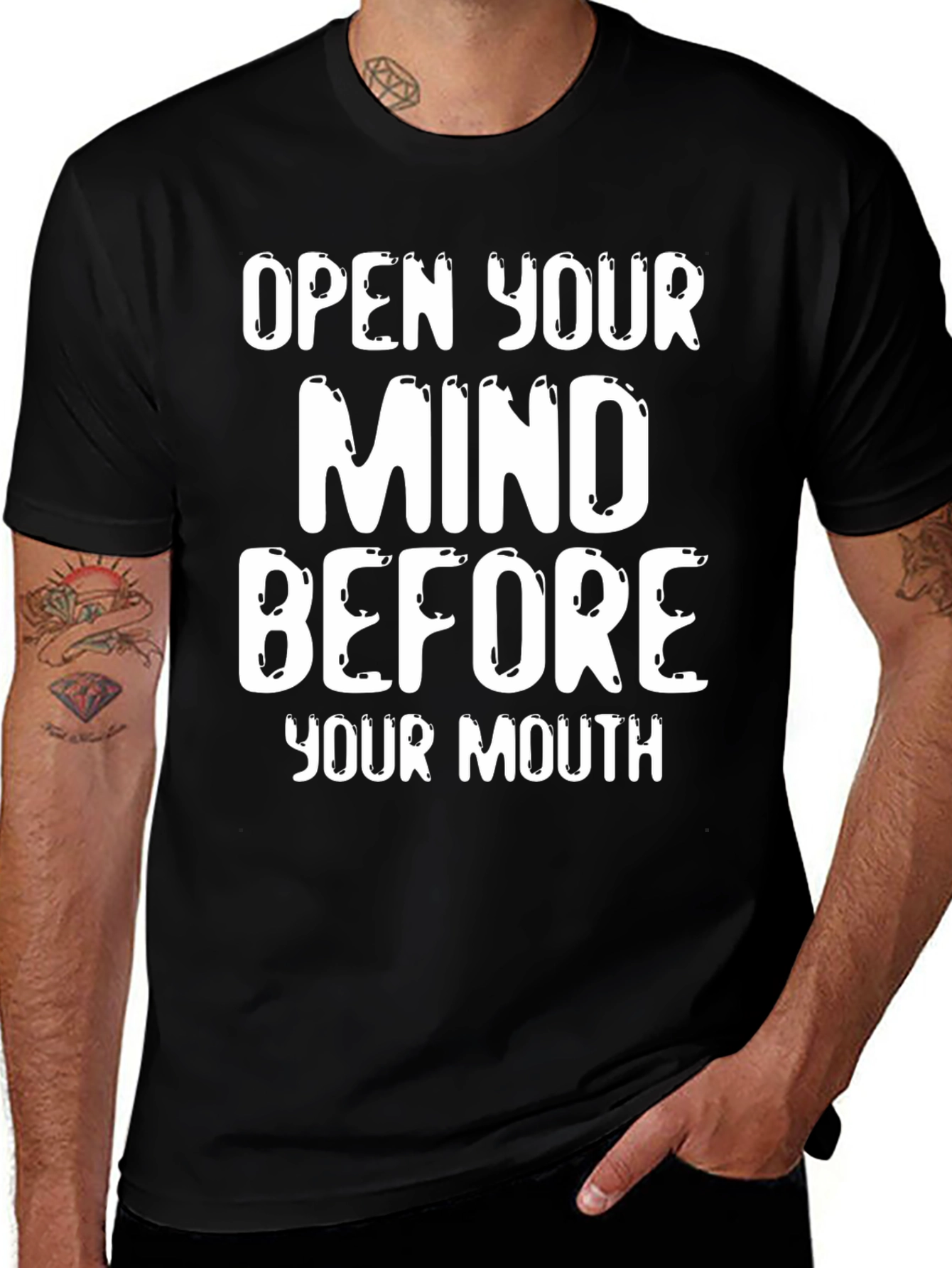 Variant 13 of Open Your Mind T-Shirt - Black Graphic Tee