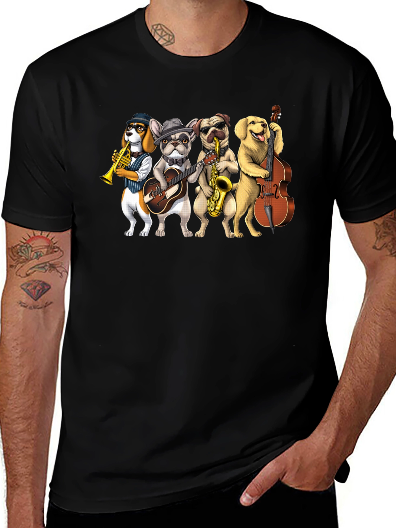 Variant 15 of Musical Dogs Band Graphic T-Shirt