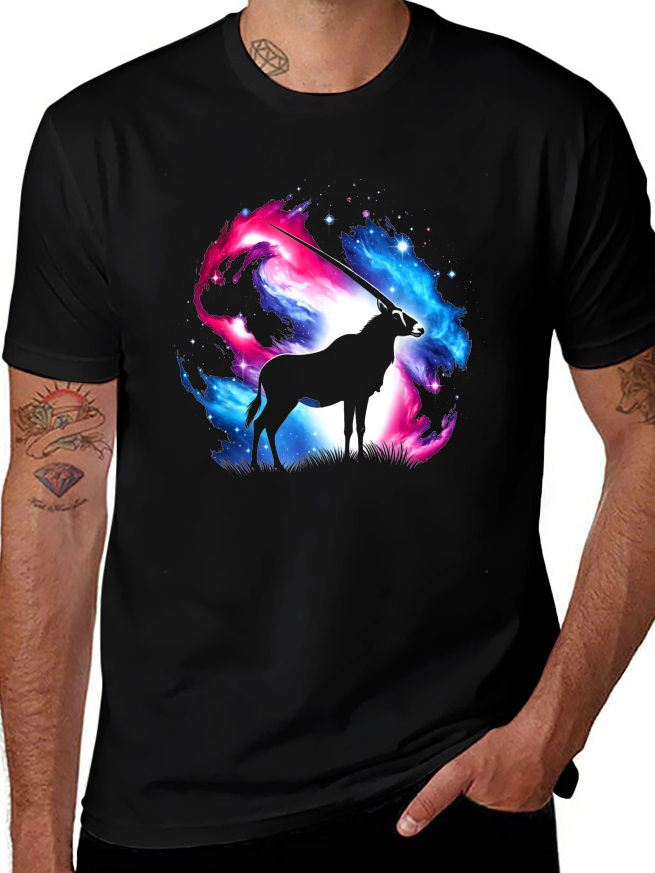 Variant 10 of Cosmic Oryx T-Shirt - Black
