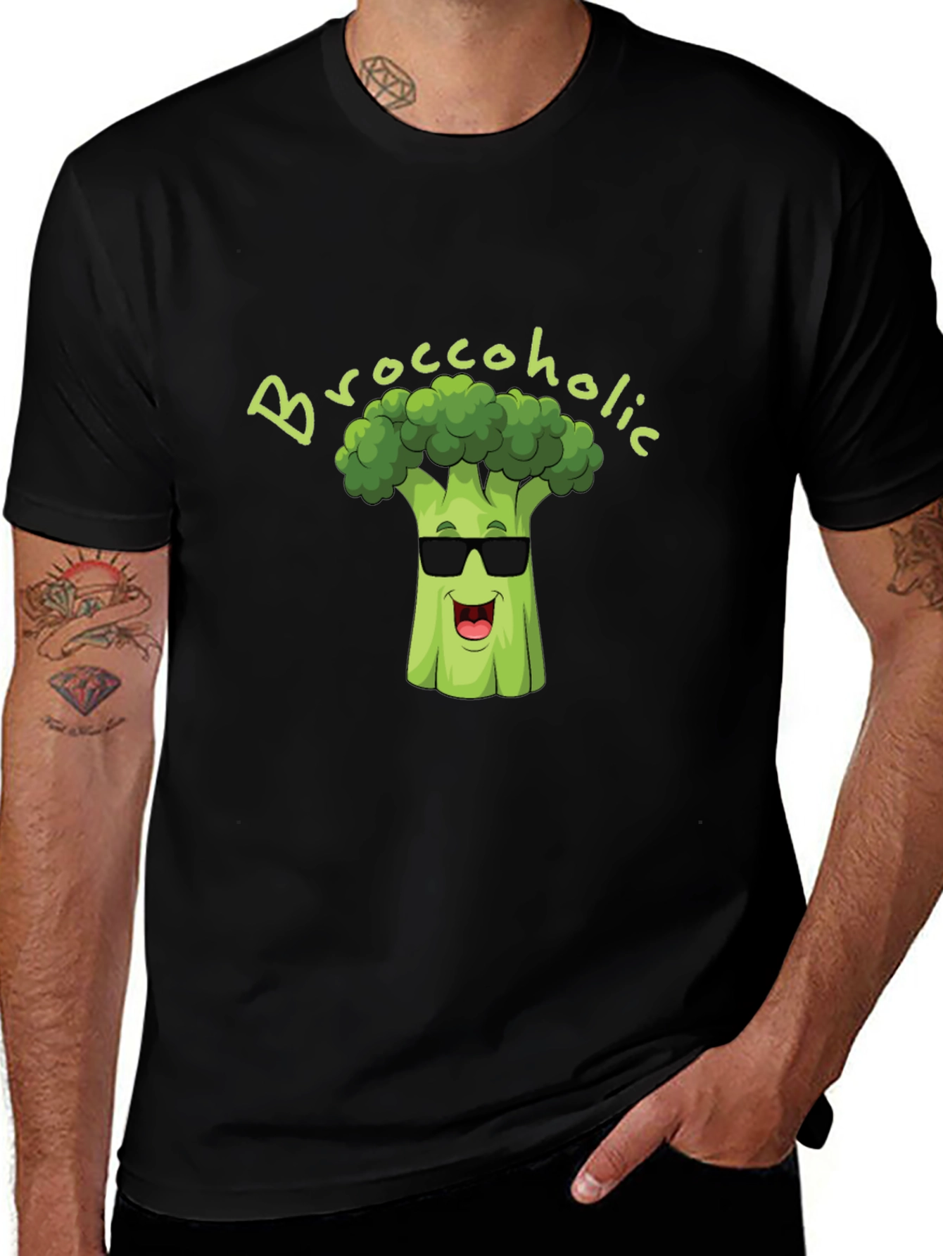 Variant 26 of Broccoholic Graphic Tee - Cool Broccoli Lover's T-Shirt