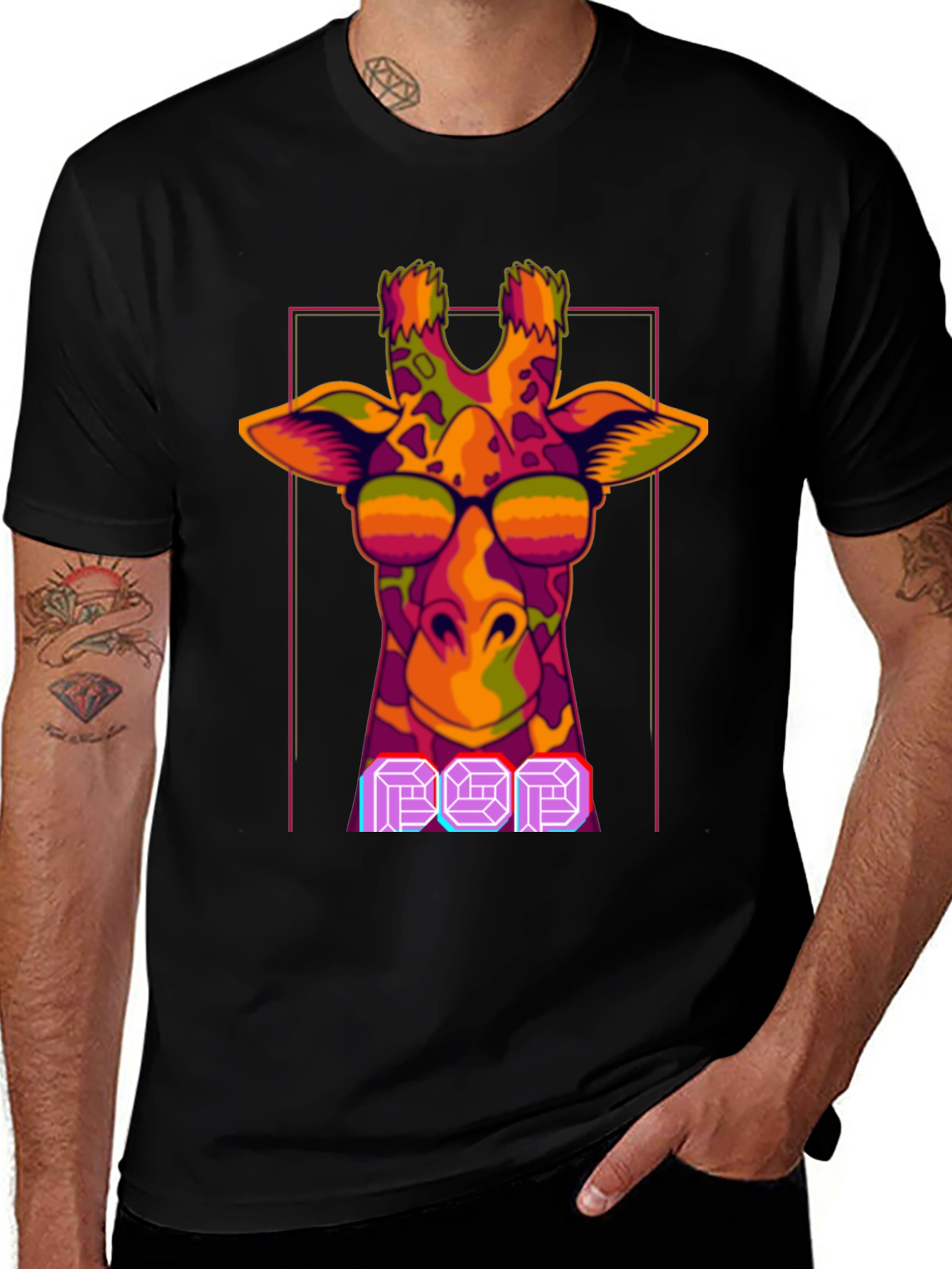 Variant 17 of Cool Giraffe Pop Art T-Shirt