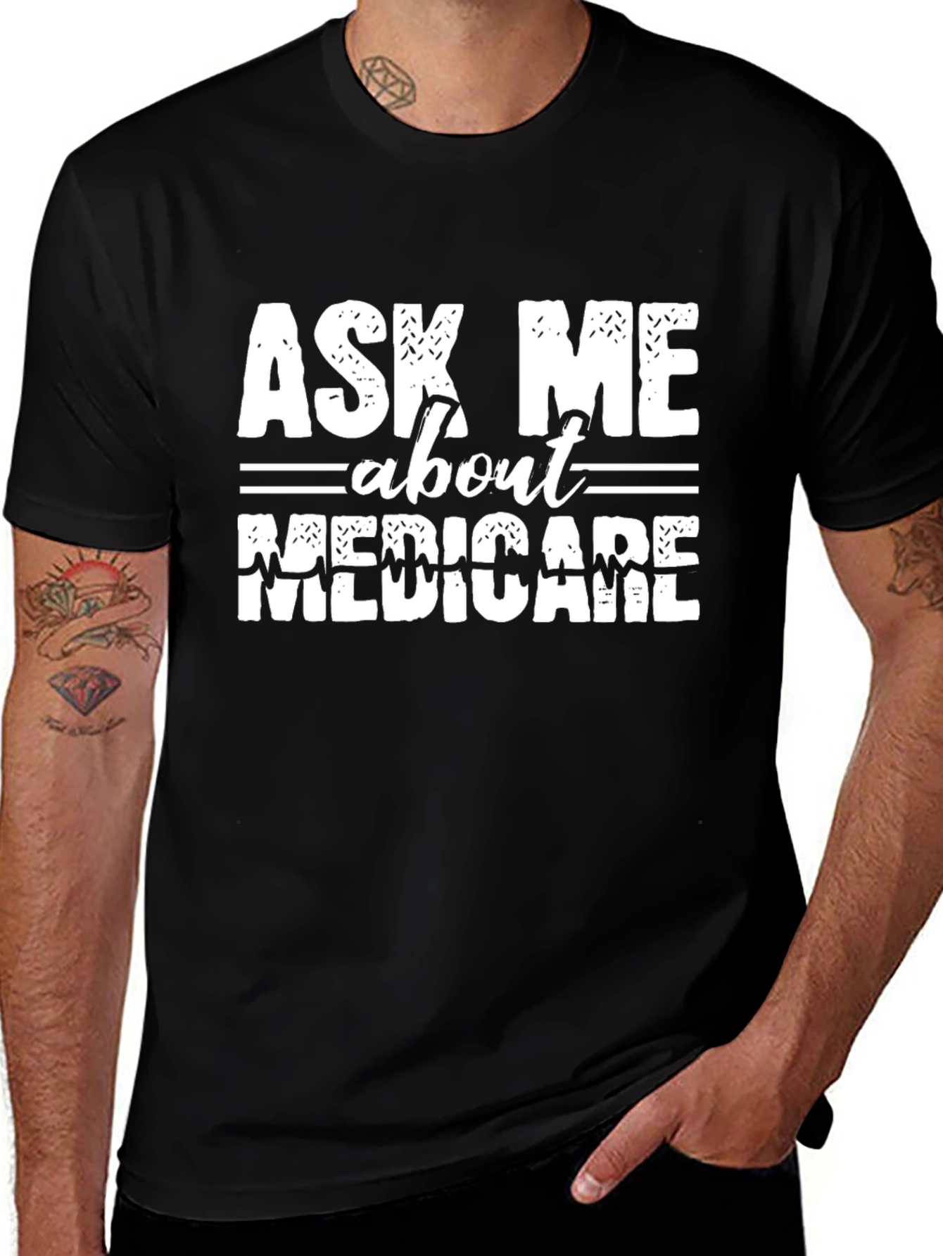 Ask Me About Medicare Black T-Shirt