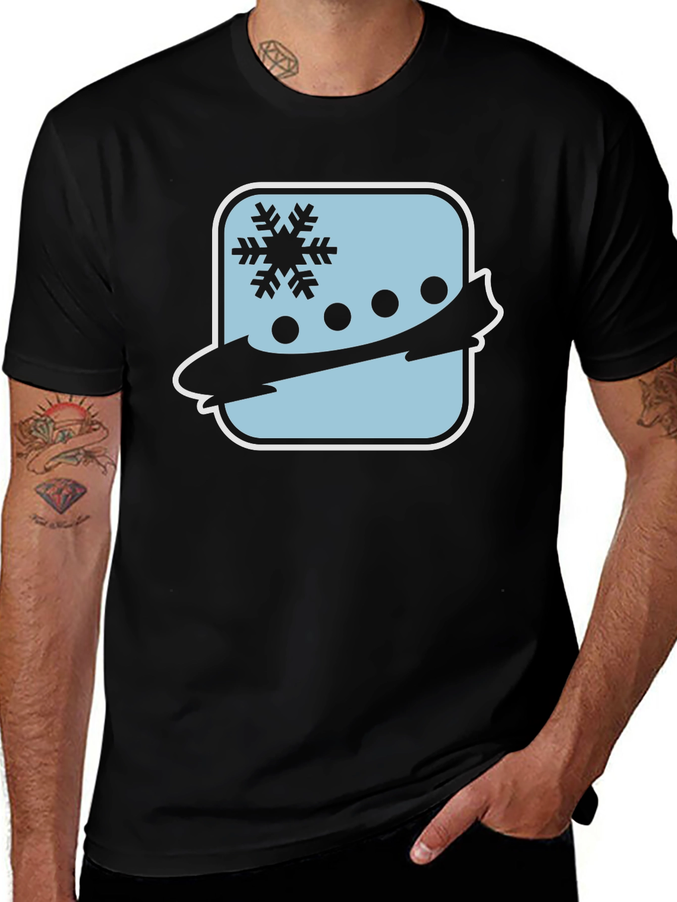 Variant 13 of Snowflake Graphic Tee - Cool Winter Style!
