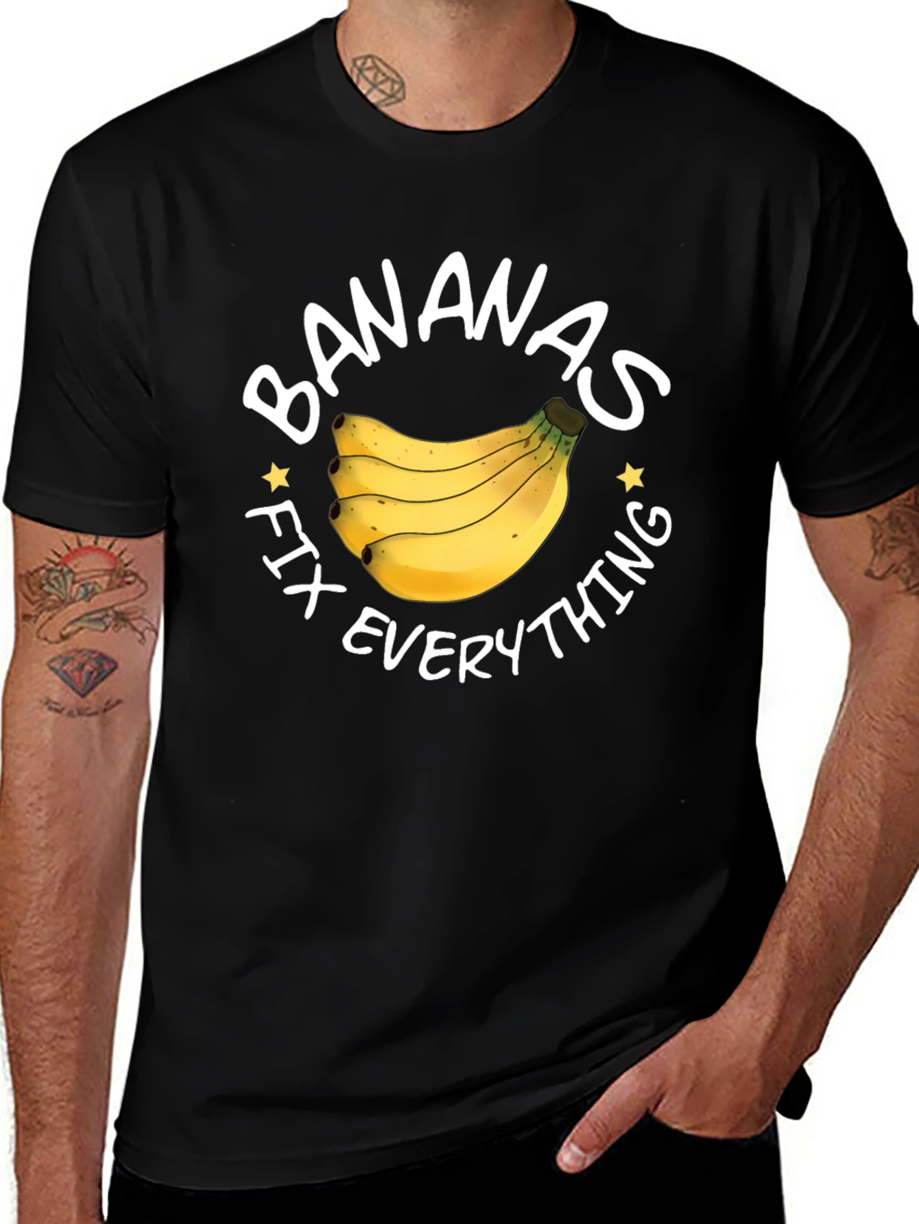 Variant 26 of Bananas Fix Everything T-Shirt - Novelty Fruit Tee