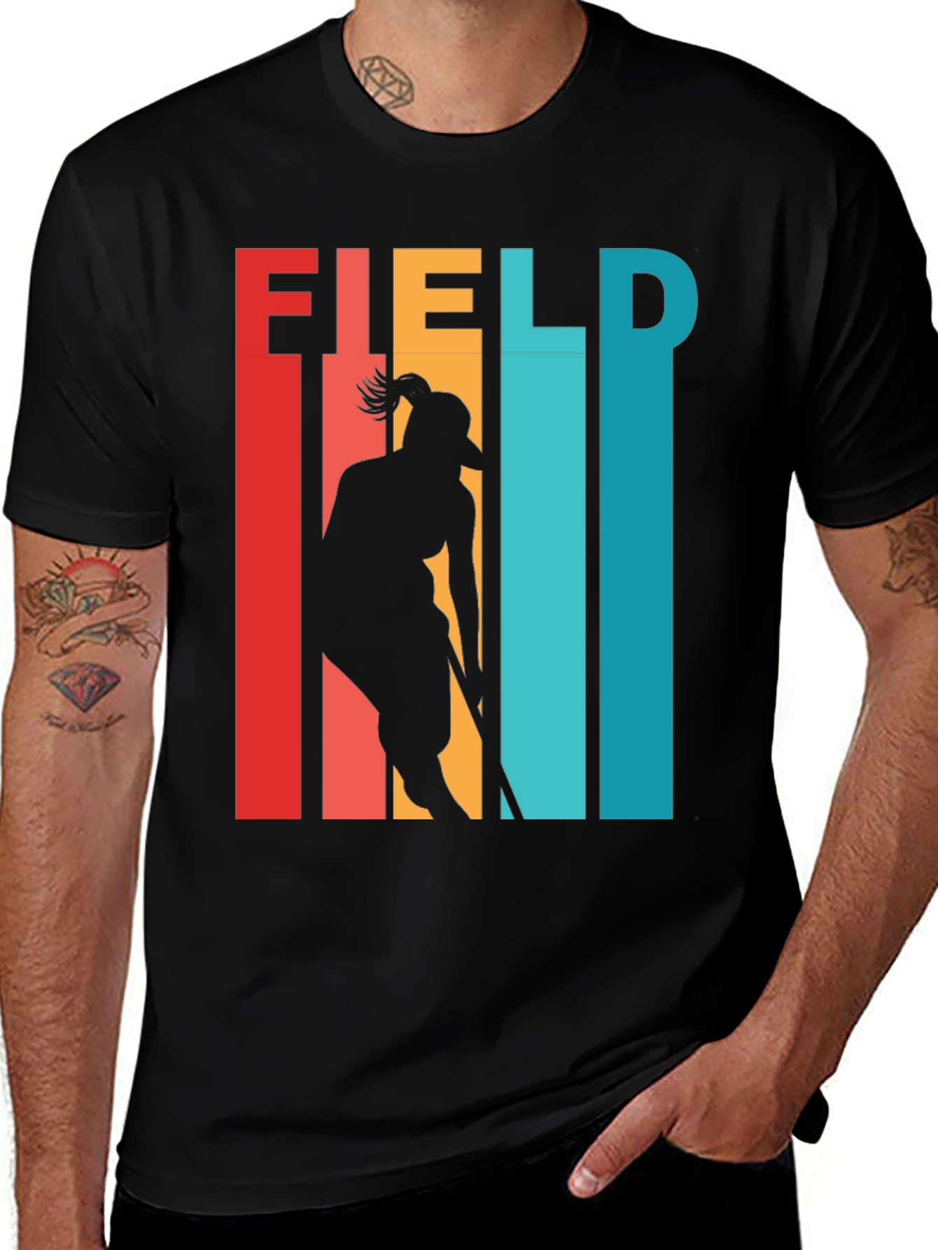 Variant 11 of Field Hockey Retro Style T-Shirt