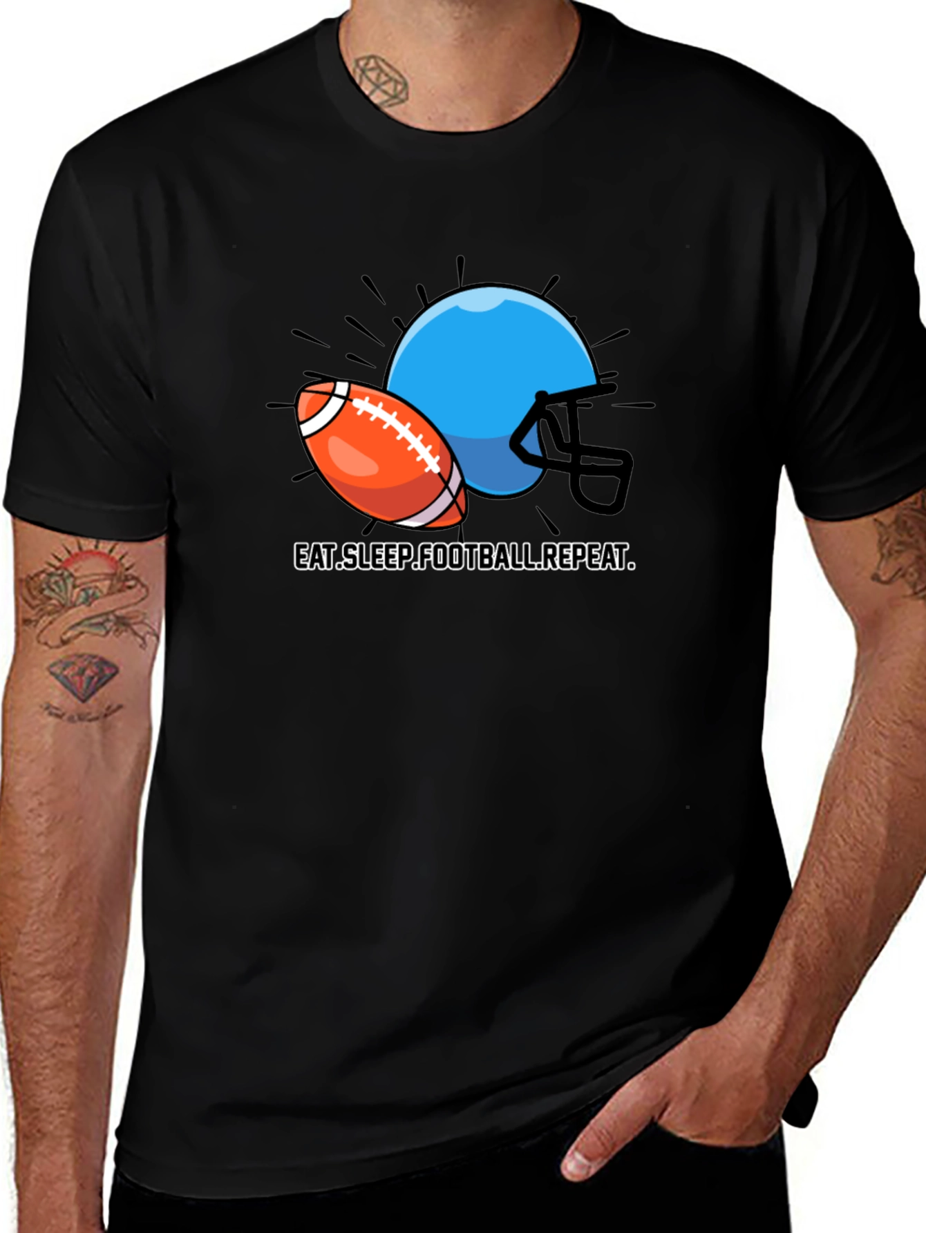 Variant 25 of Eat Sleep Football Repeat Graphic T-Shirt