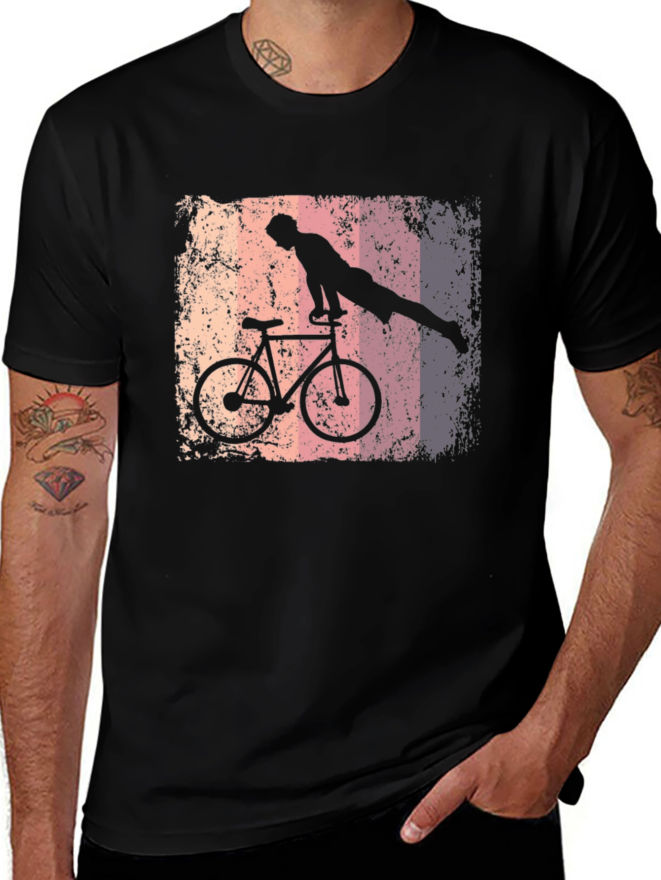 Variant 7 of Vintage Bicycle Stunt T-Shirt